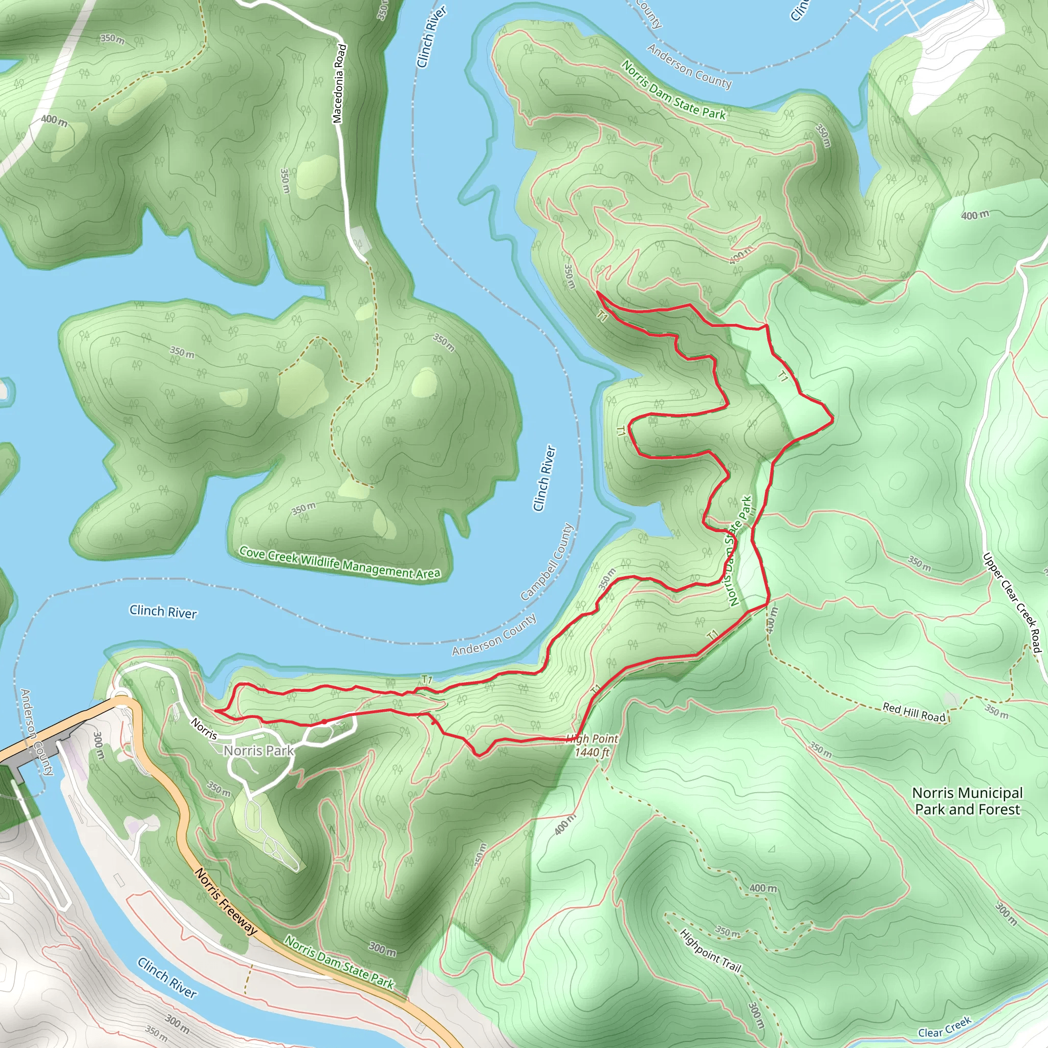 Lake View and High Point Loop Trail mobile static map