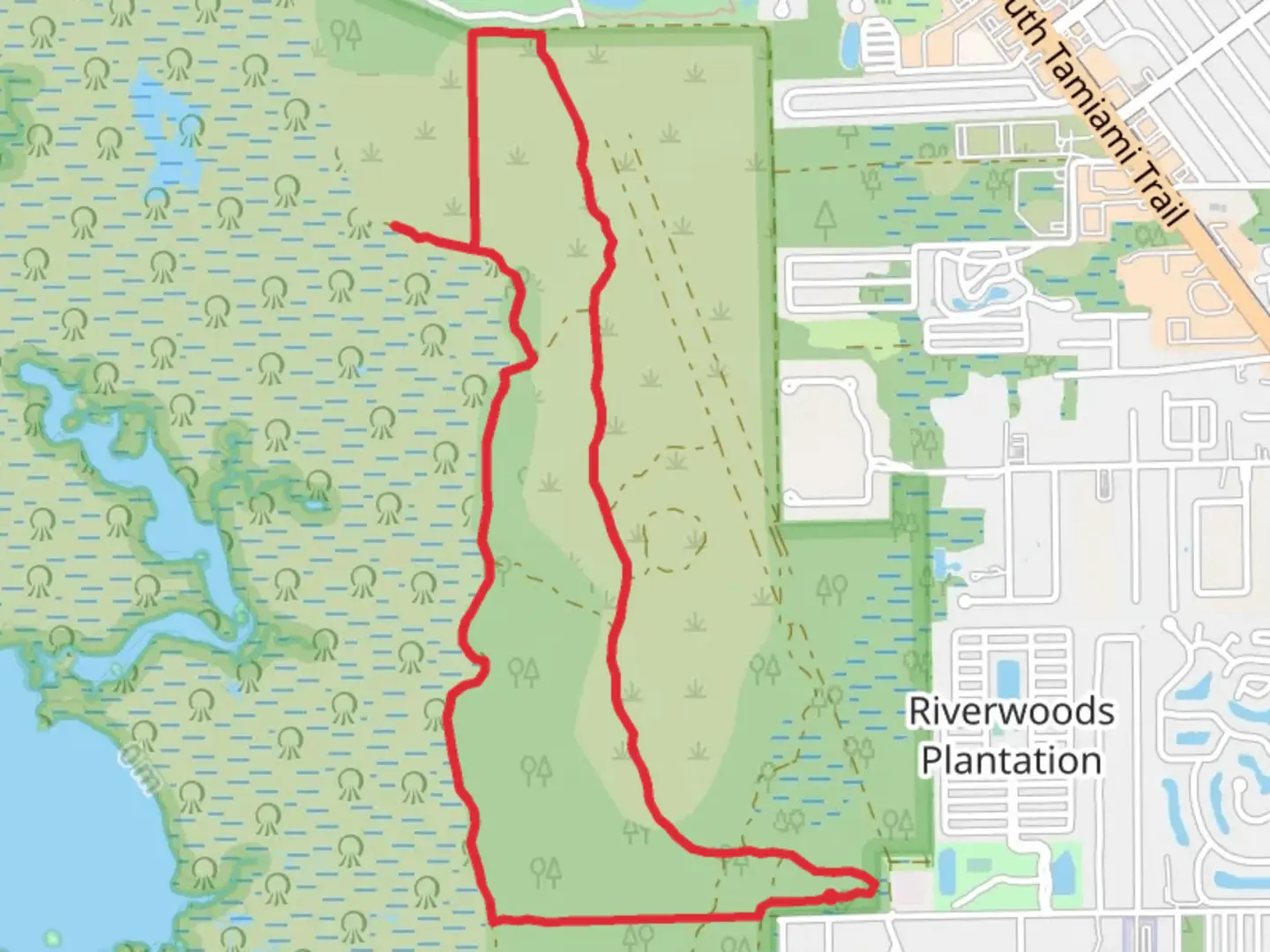 An image depicting the trail Broadway Avenue West Loop and its surrounding area.