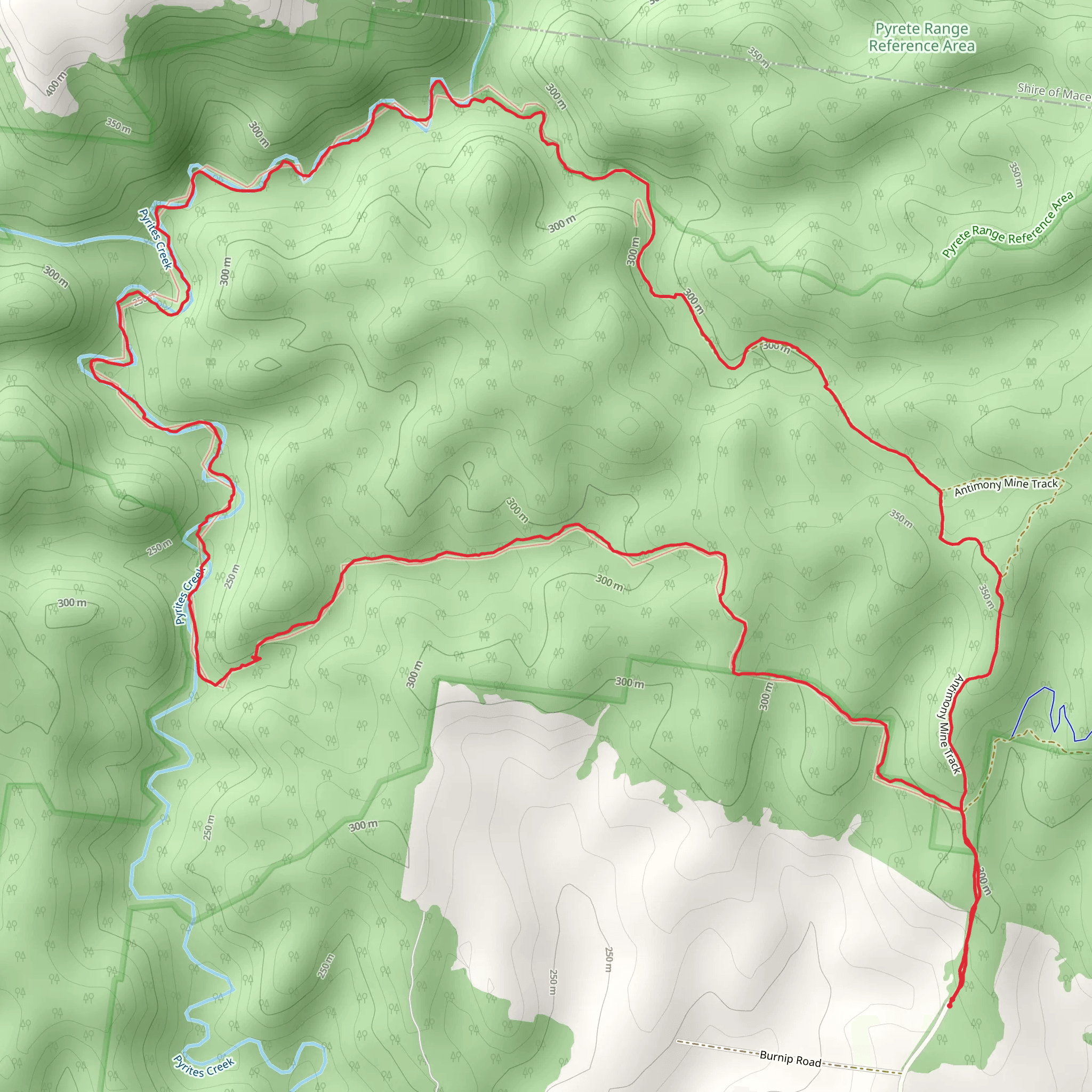 Pyrites Creek Circuit Trail mobile static map