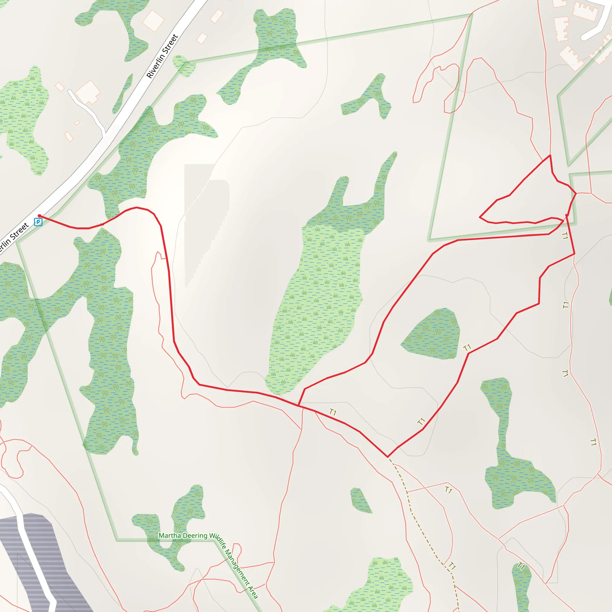 Martha Deering Wildlife Area Loop Trail mobile static map