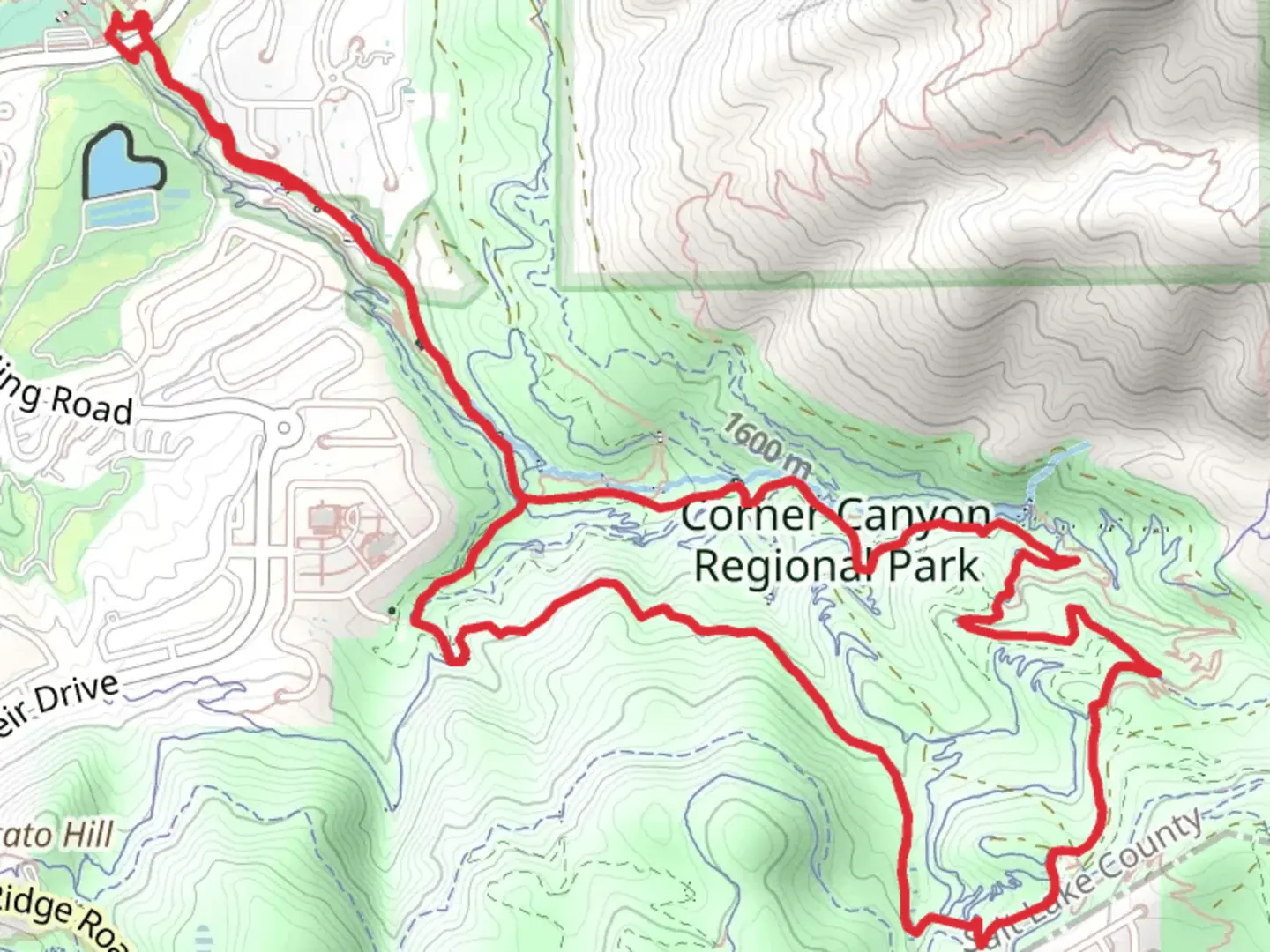 An image depicting the trail Sweet Caroline Trail and Clarks Loop Trail and its surrounding area.