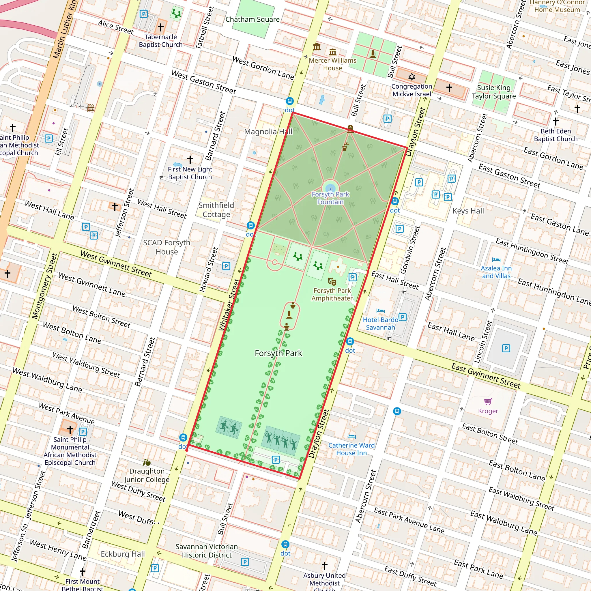 Forsyth Park Loop mobile static map