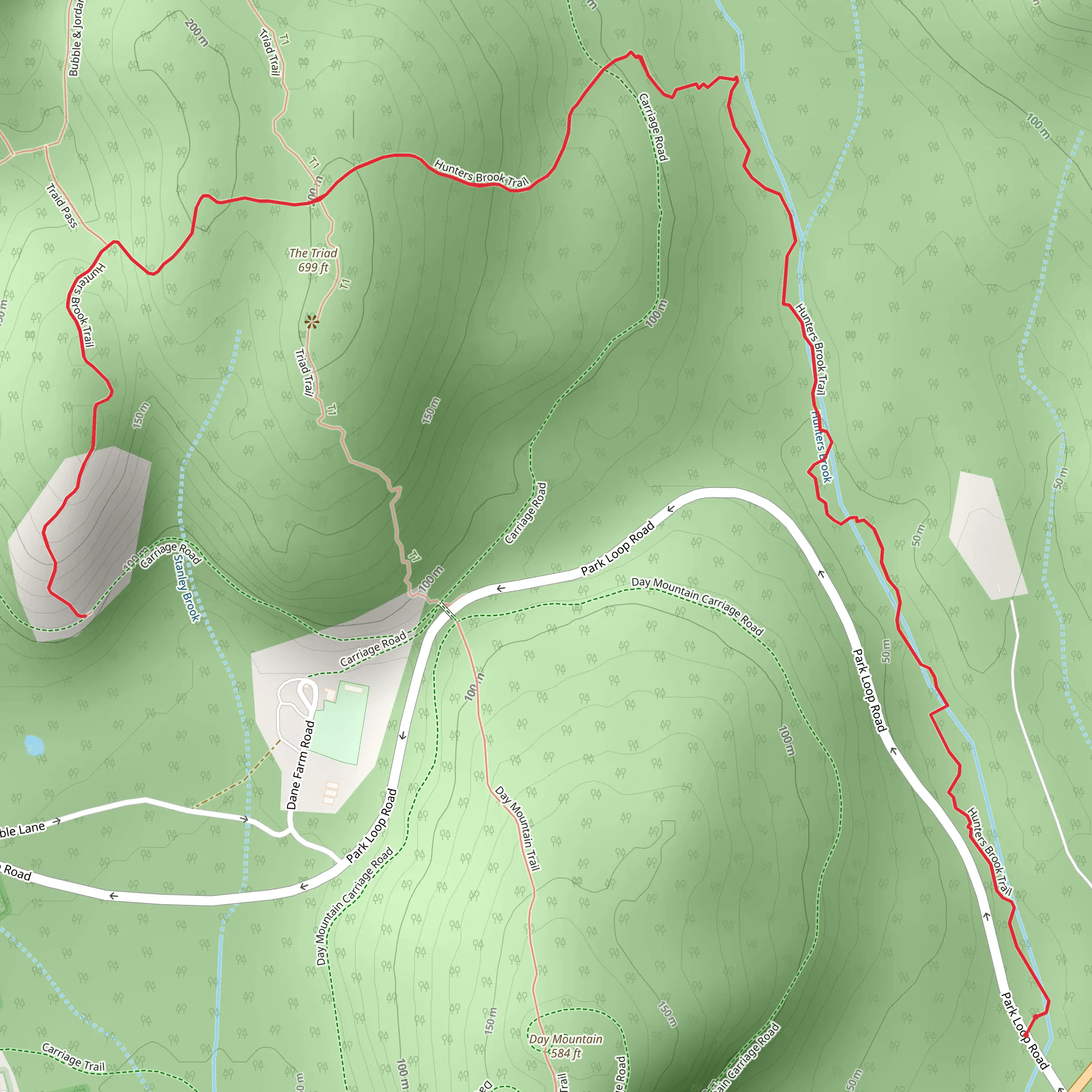 Hunters Brook Trail mobile static map