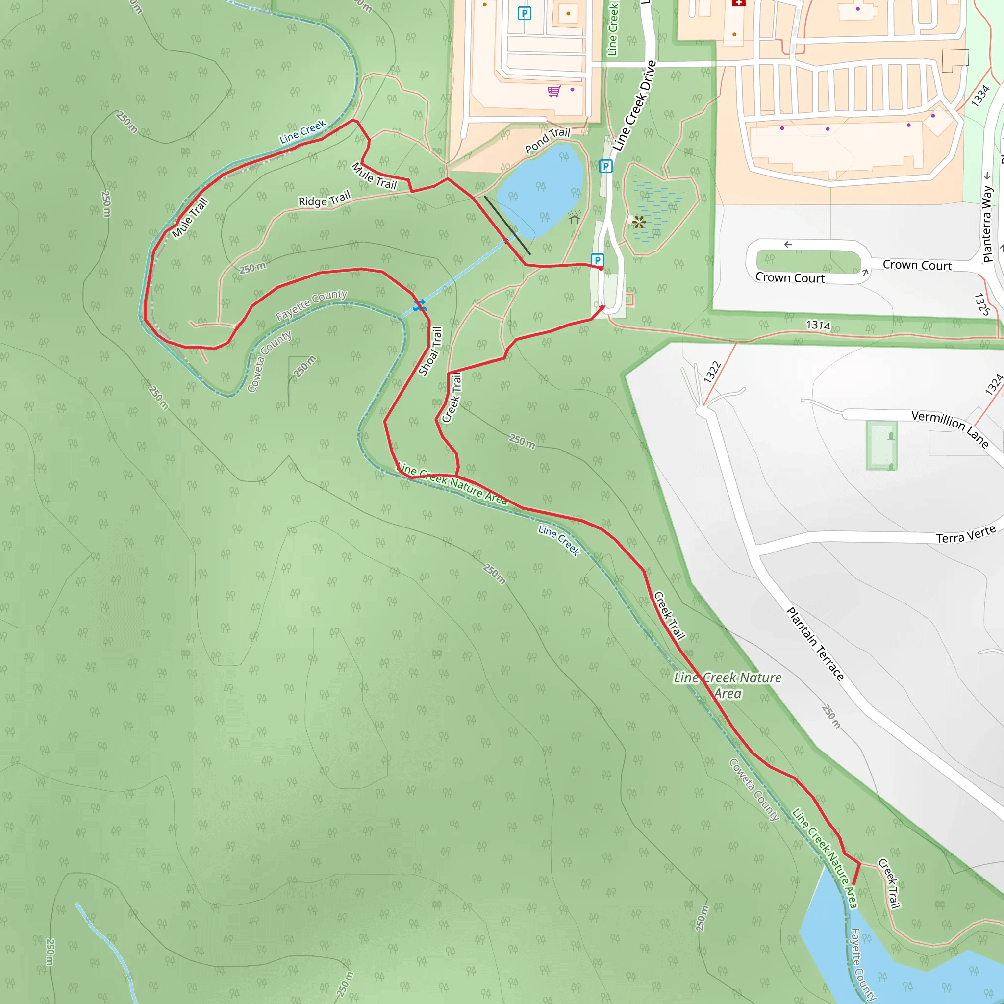 Ridge Trail and Lake McIntosh Loop mobile static map