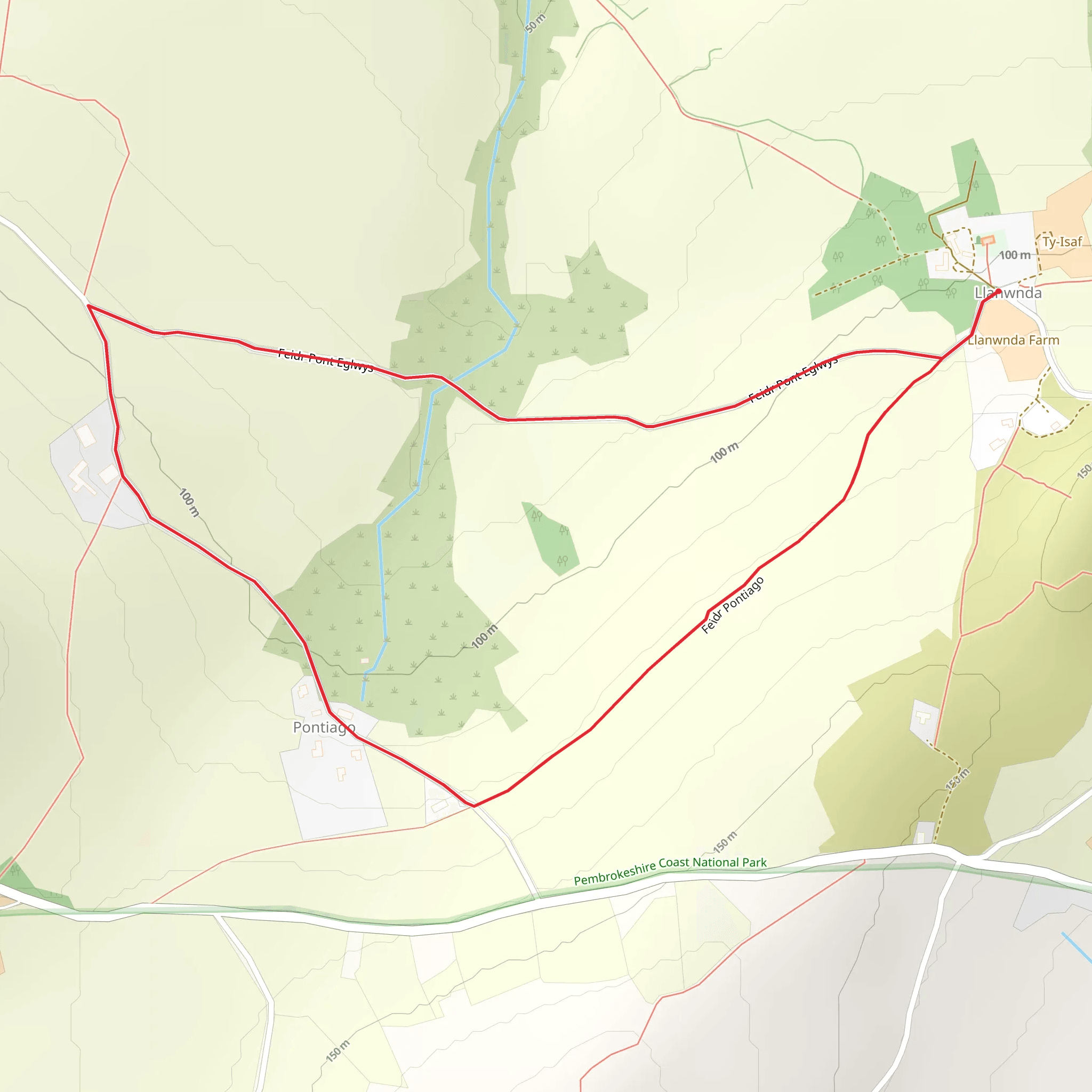 Llanwnda - Feidr Pontiago mobile static map