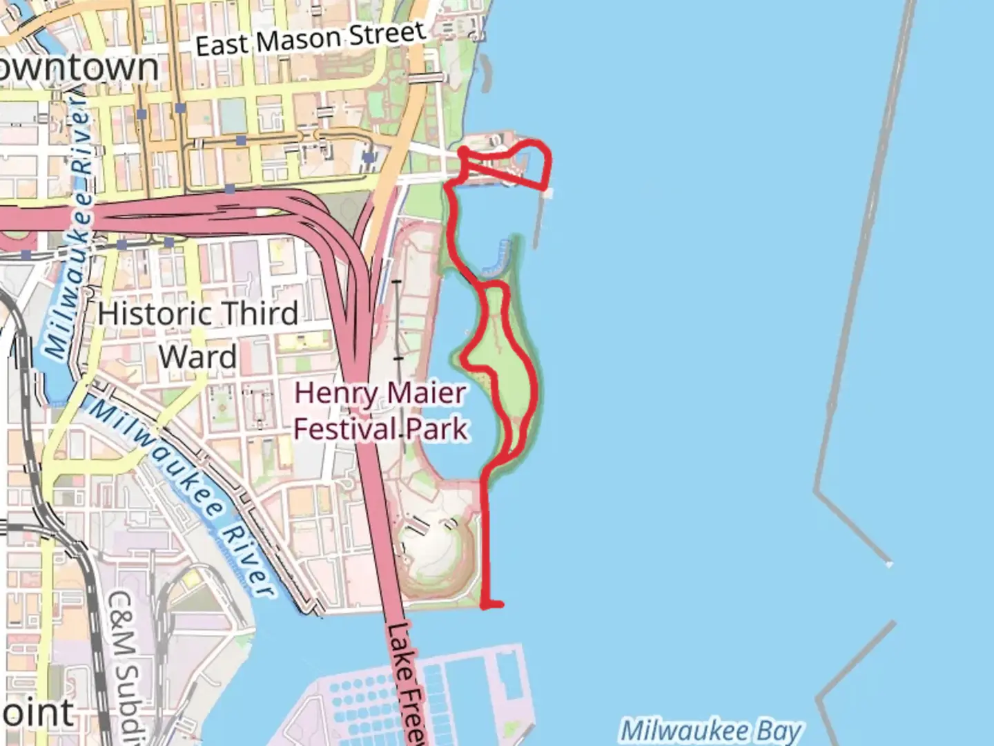 An image depicting the trail Hank Aaron State Loop Trail and its surrounding area.
