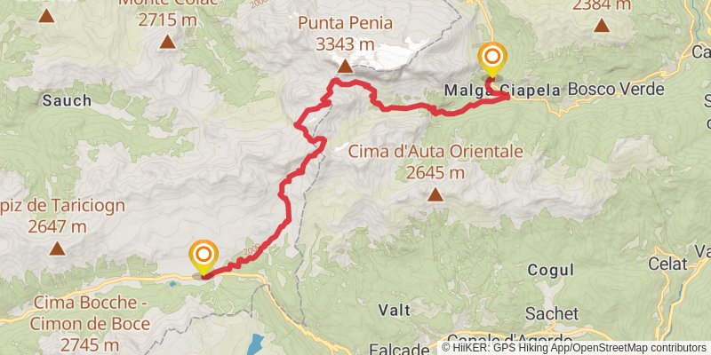 Alta Via 2 stage 6 Map