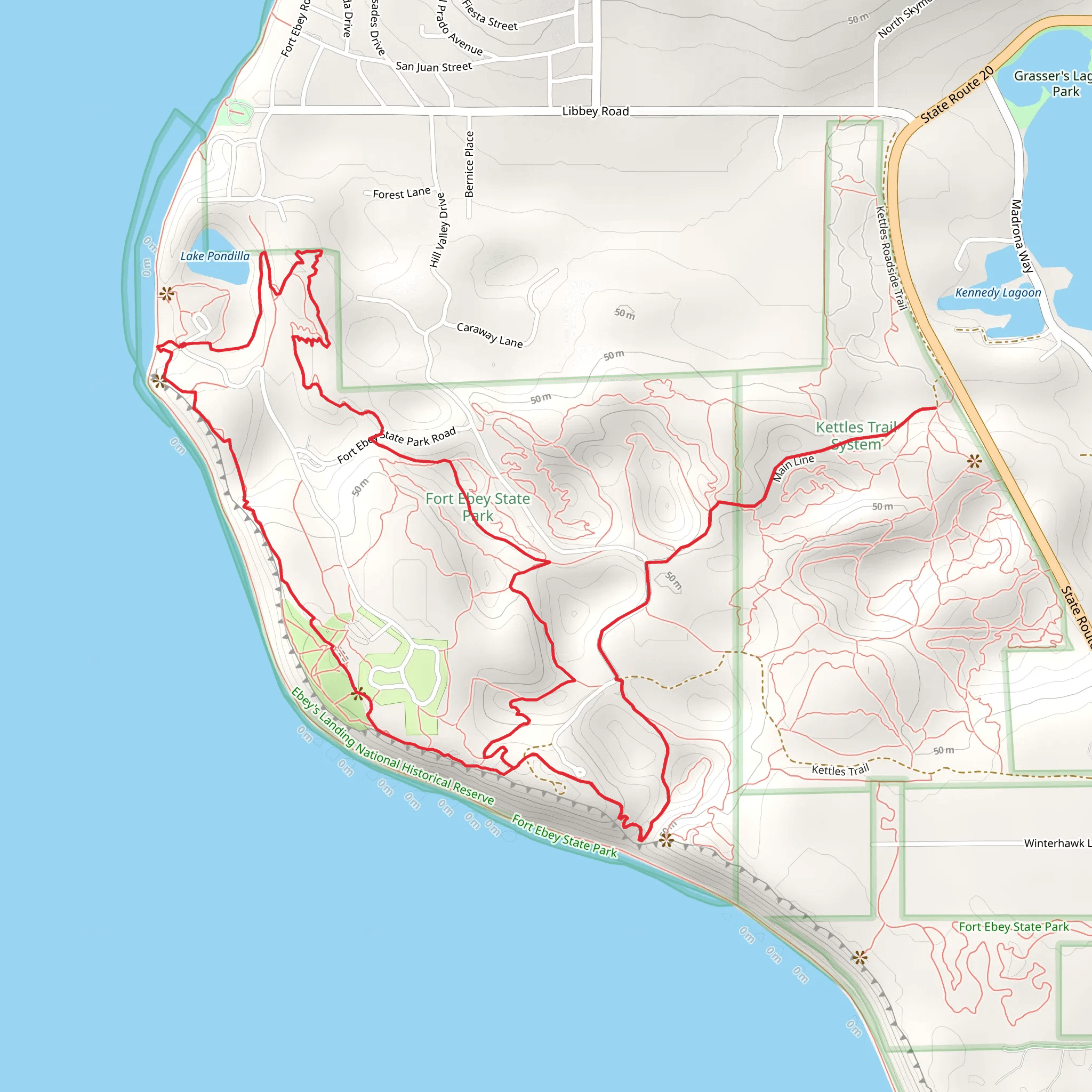 Bluff Trail and Hokey-Ka-Dodo Loop mobile static map