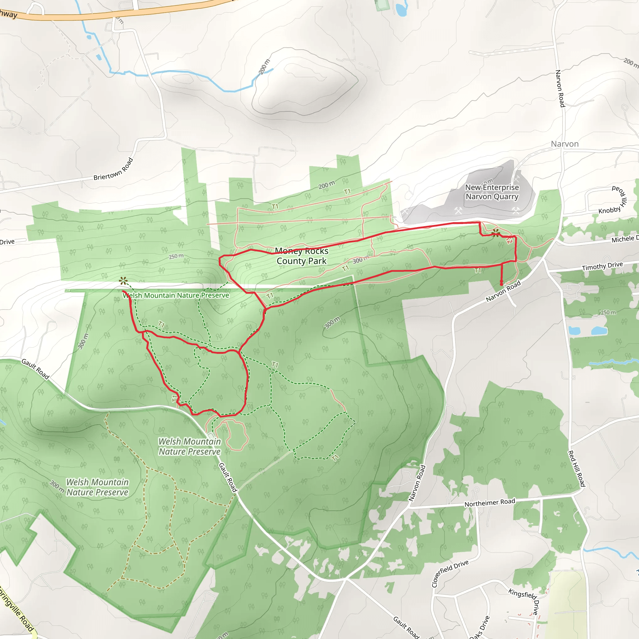 Money Rocks County Park Loop mobile static map