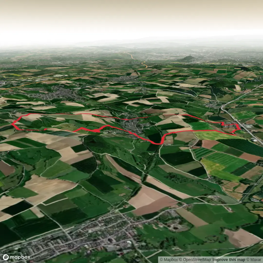 An image depicting the trail Gulpen - Wittem and Dutch Mountain Trail and its surrounding area.