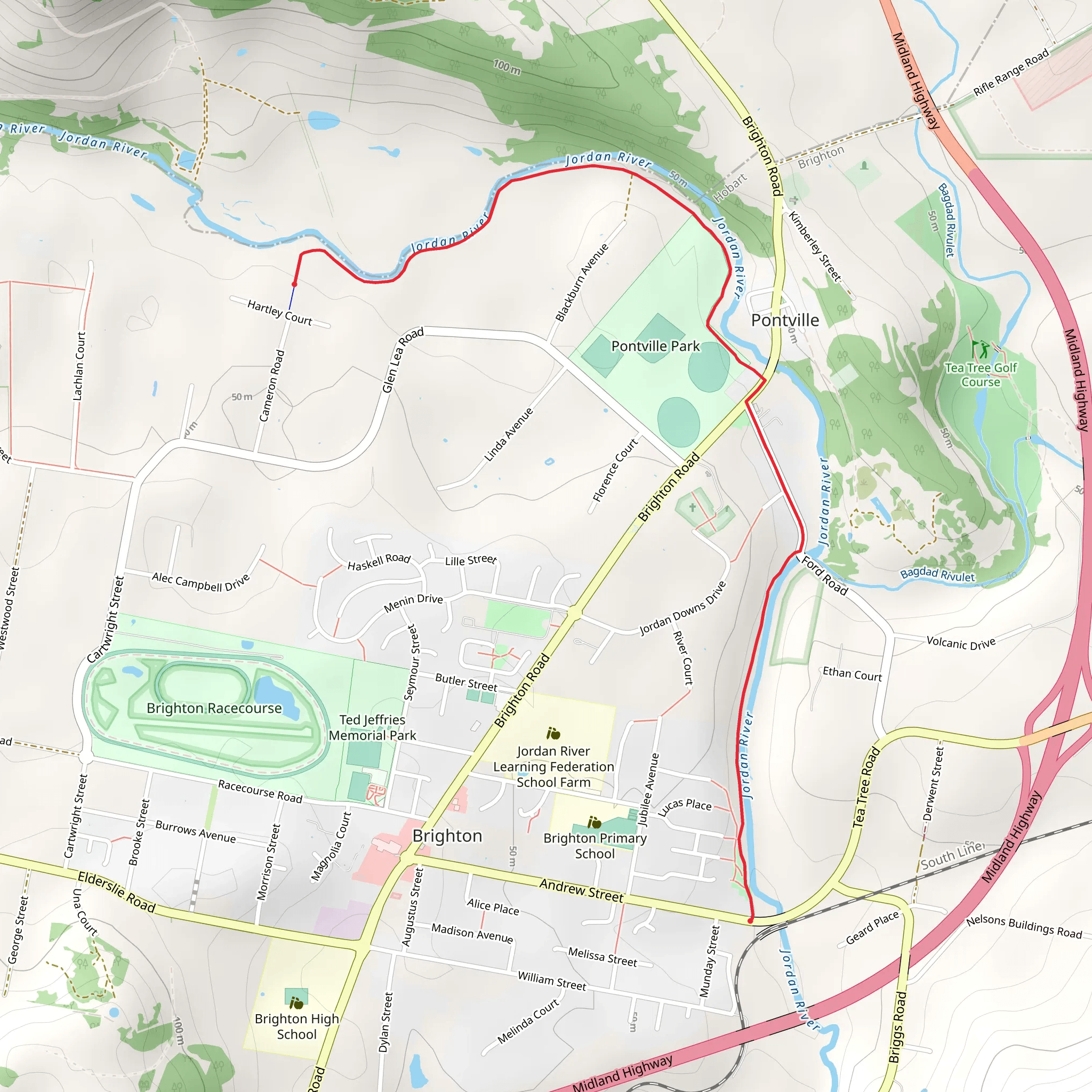 Jordan River Track mobile static map