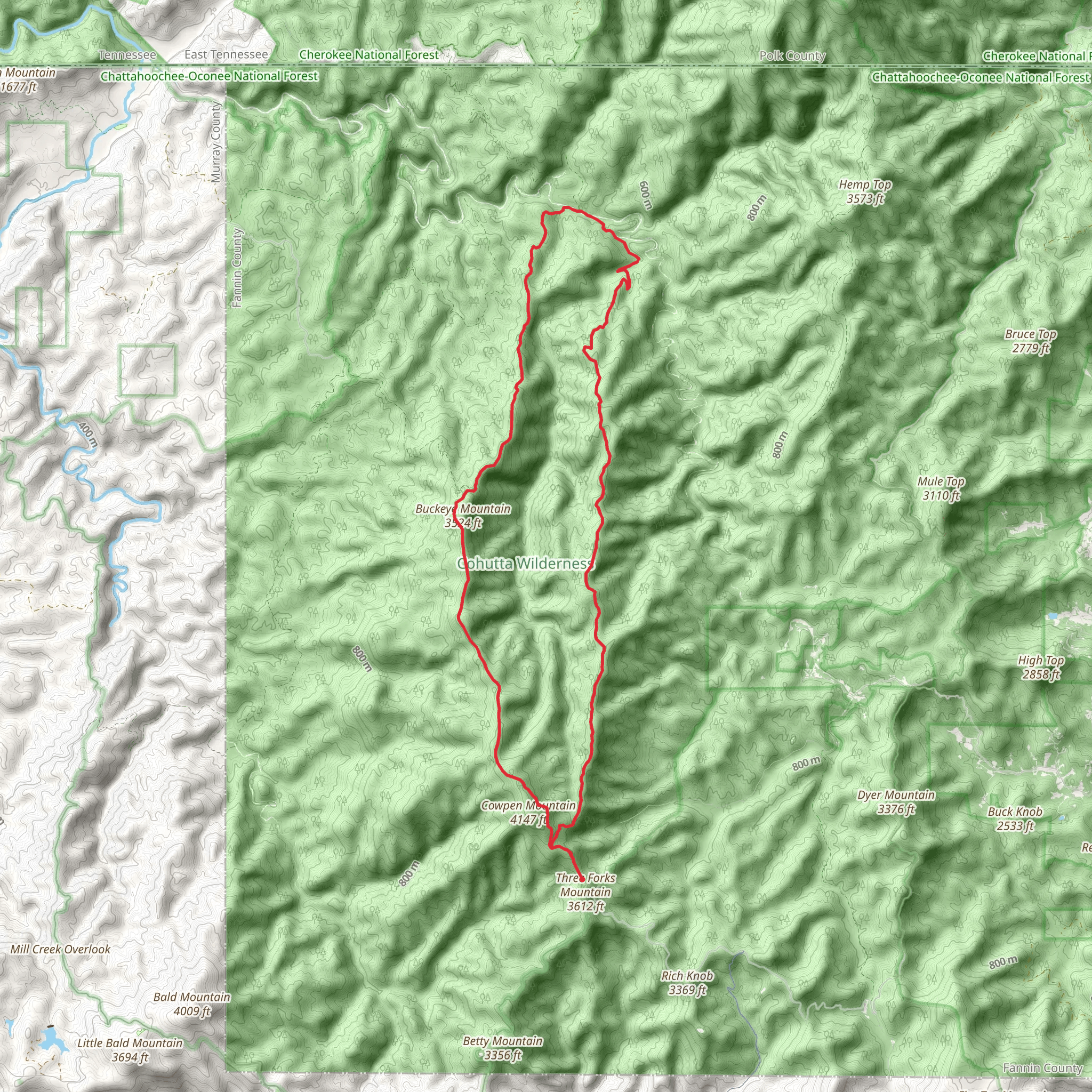 Rough Ridge - Hickory Ridge Loop mobile static map