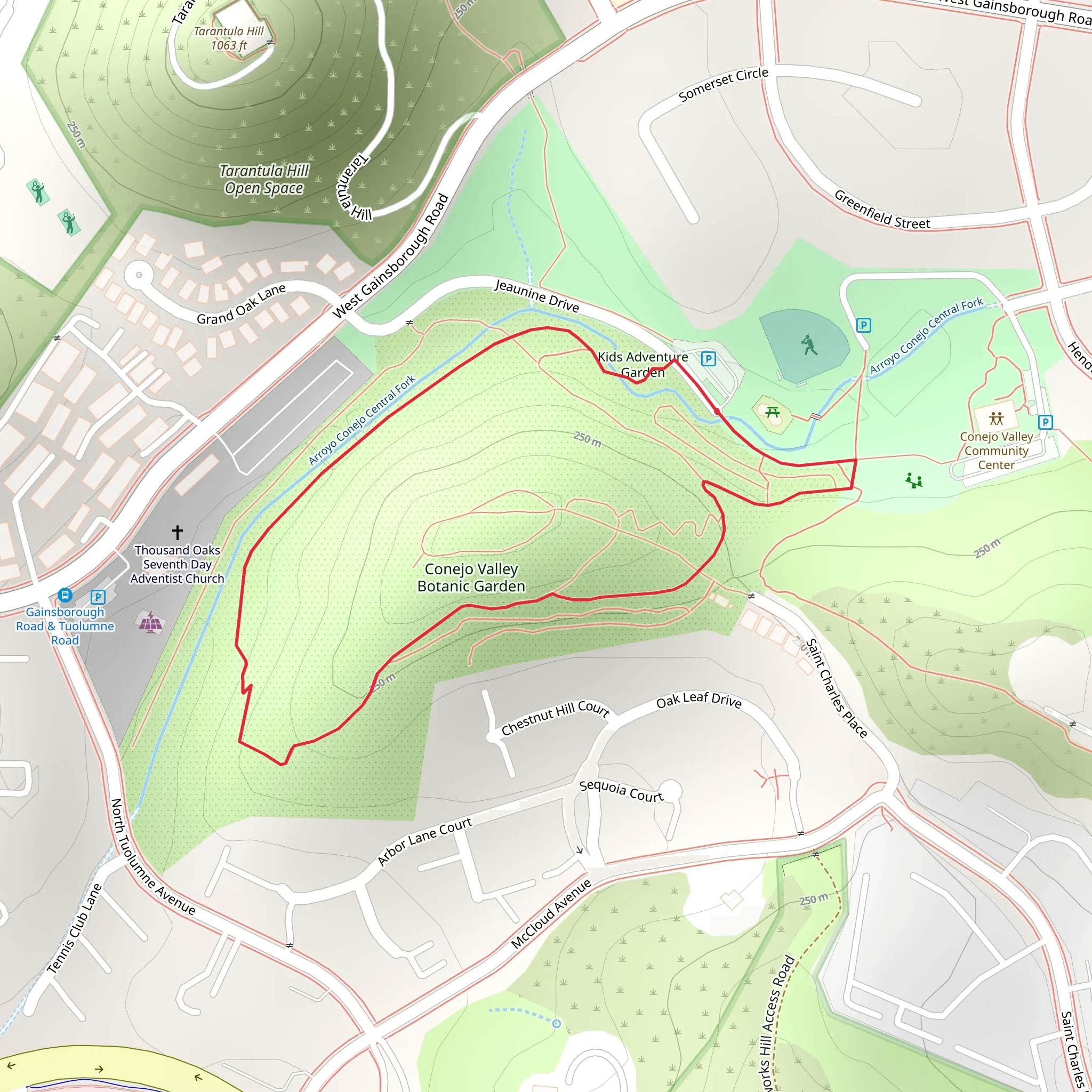 Conejo Valley Botanic Garden Loop mobile static map