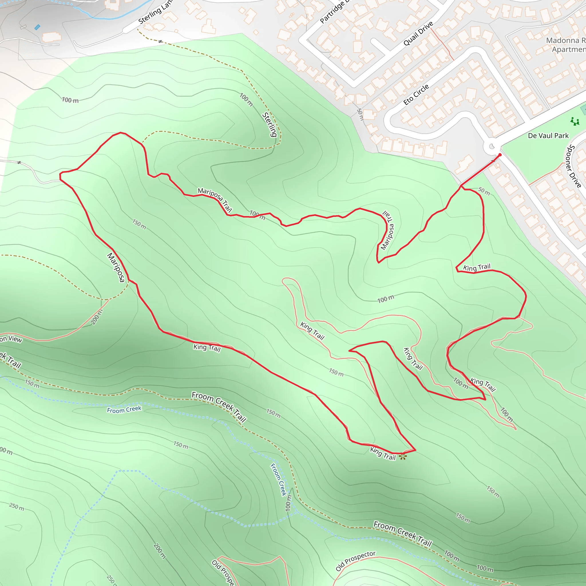 King Trail and Mariposa Trail Loop mobile static map