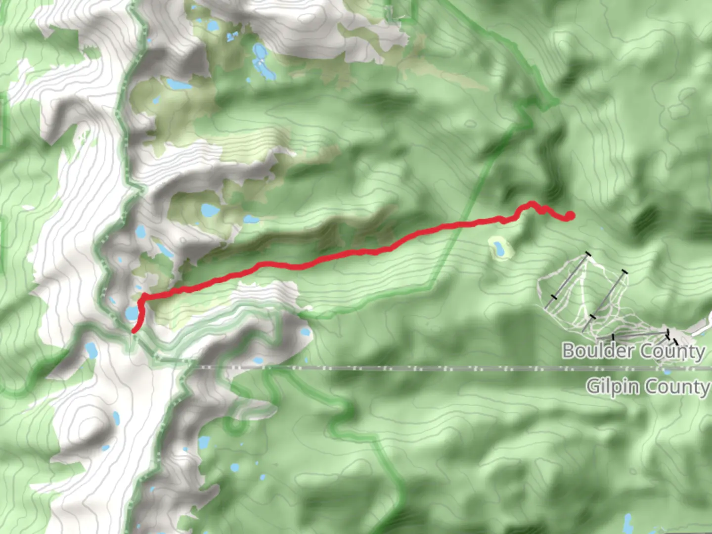 An image depicting the trail King Lake via Devil's Thumb Trail and its surrounding area.