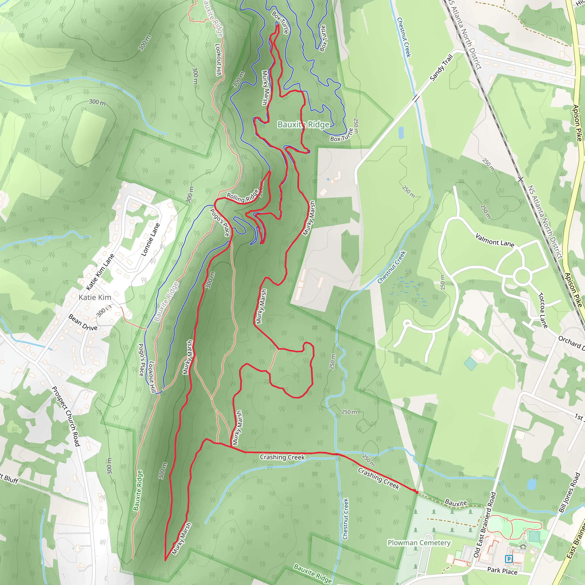 Murky Marsh and Rolling Ridge Loop mobile static map