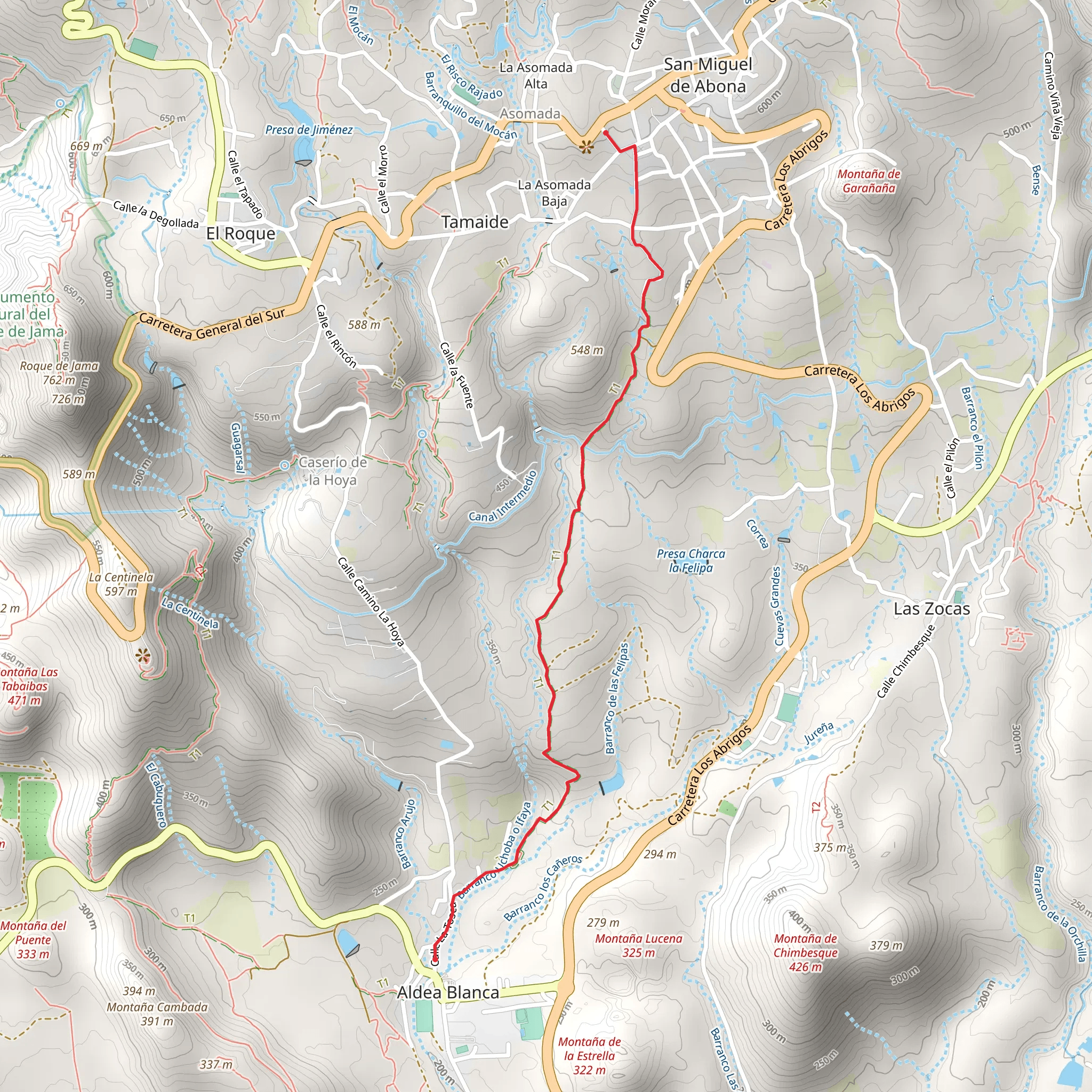 San Miguel 2 - Las Lajas Trail mobile static map