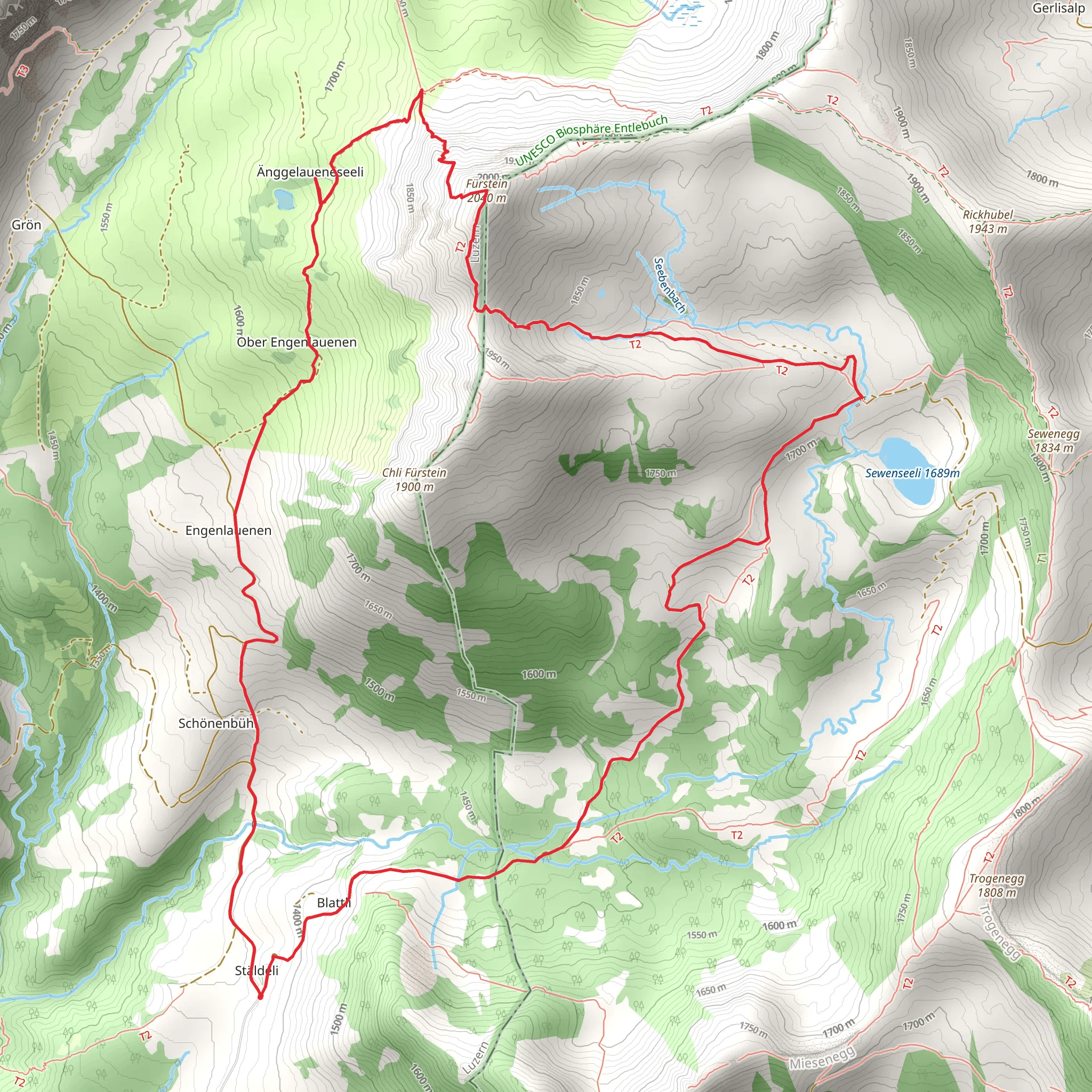 Lake Seewen and Fürstein Loop mobile static map