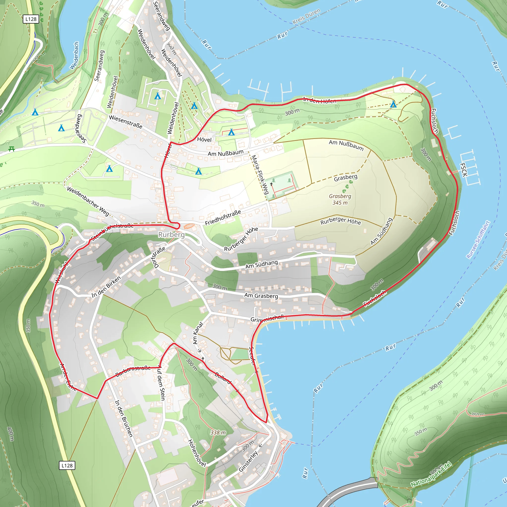 Rurberg Loop via Dorfrundgang Rurberg mobile static map