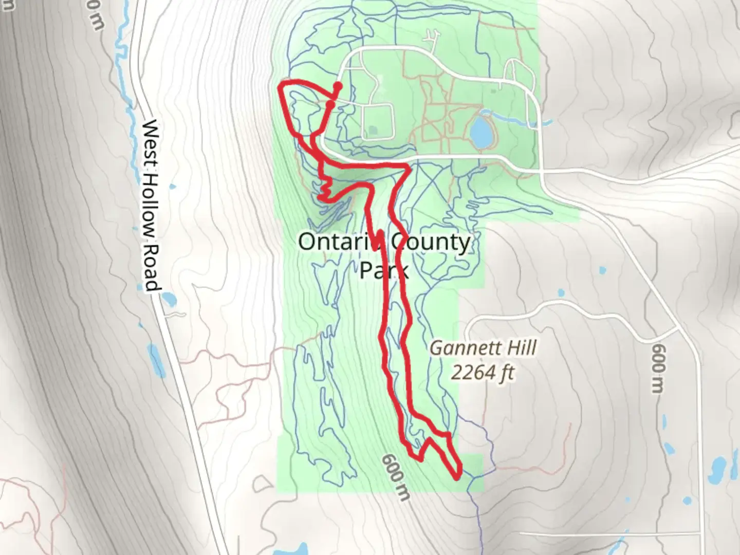 An image depicting the trail Ontario County Park Loop and its surrounding area.