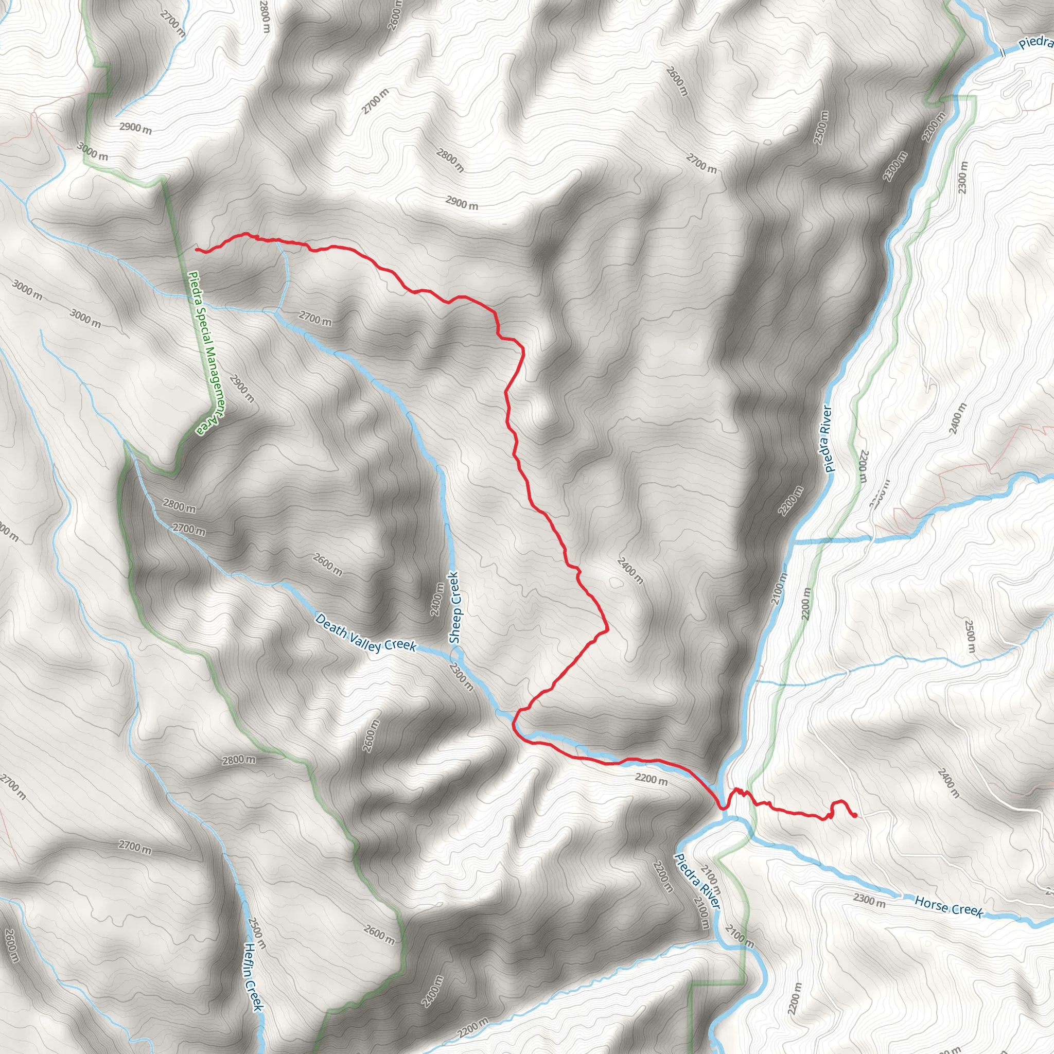 Sheep Creek Trail mobile static map