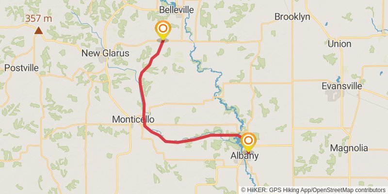 Ice Age National Scenic Trail stage 59 Map