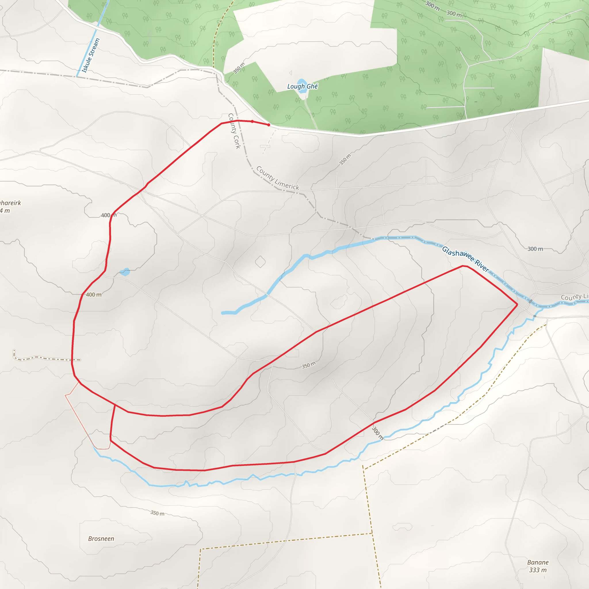 Mullaghareirk - Brosneen Loop mobile static map