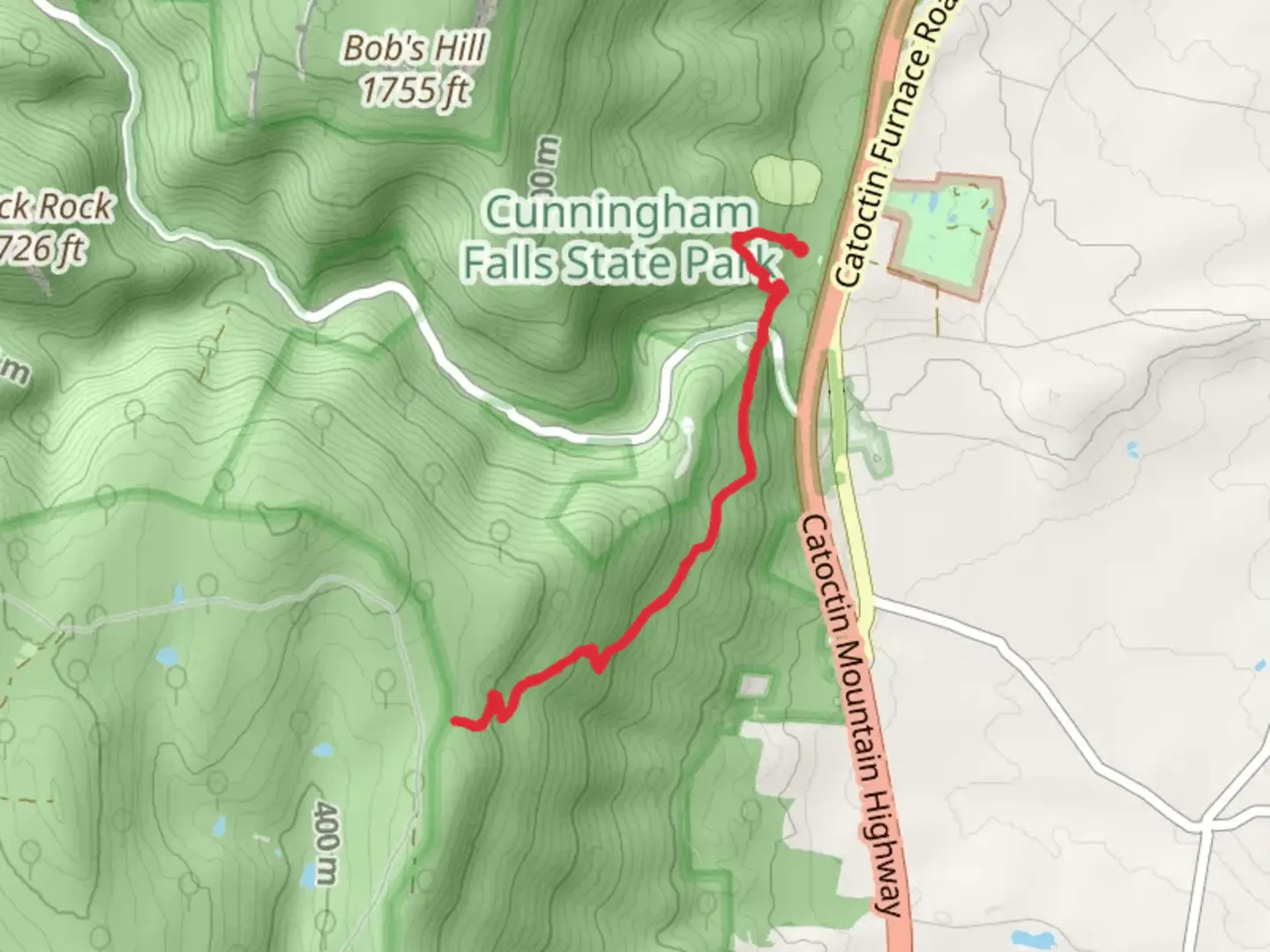 An image depicting the trail Catoctin National Recreation Trail - Short from Catoctin Furnace Road and its surrounding area.