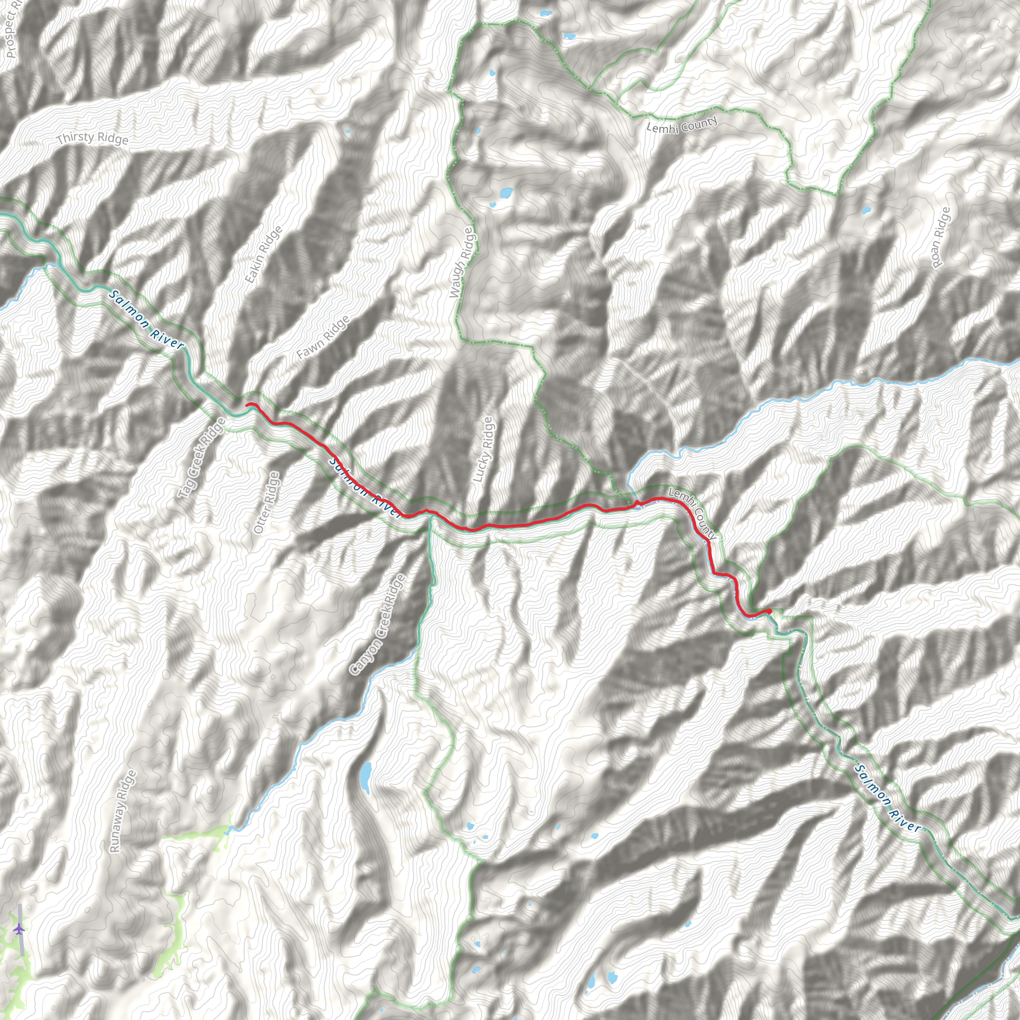 Lower Salmon River Trail mobile static map