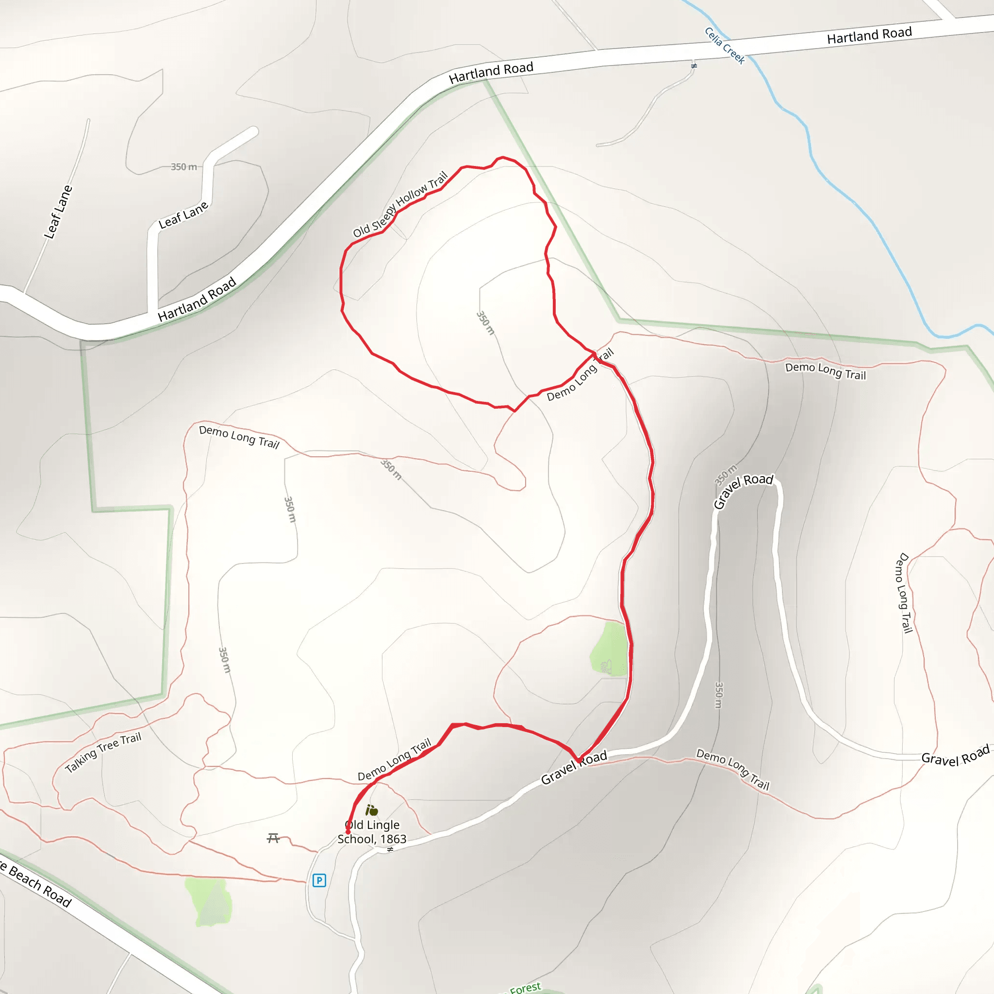 School House and Old Sleepy Hollow Loop Trail mobile static map