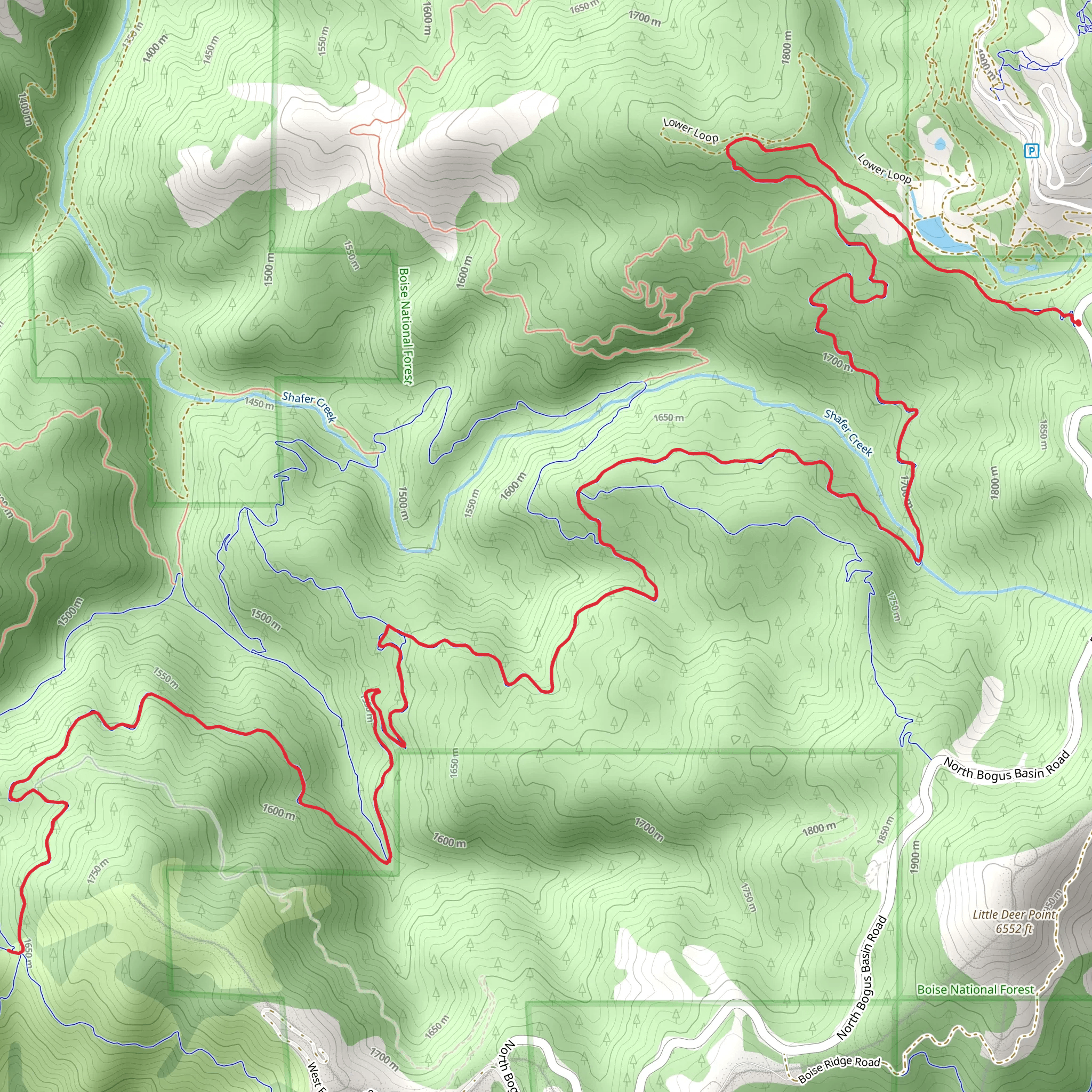 Shafer Creek via Eastside mobile static map