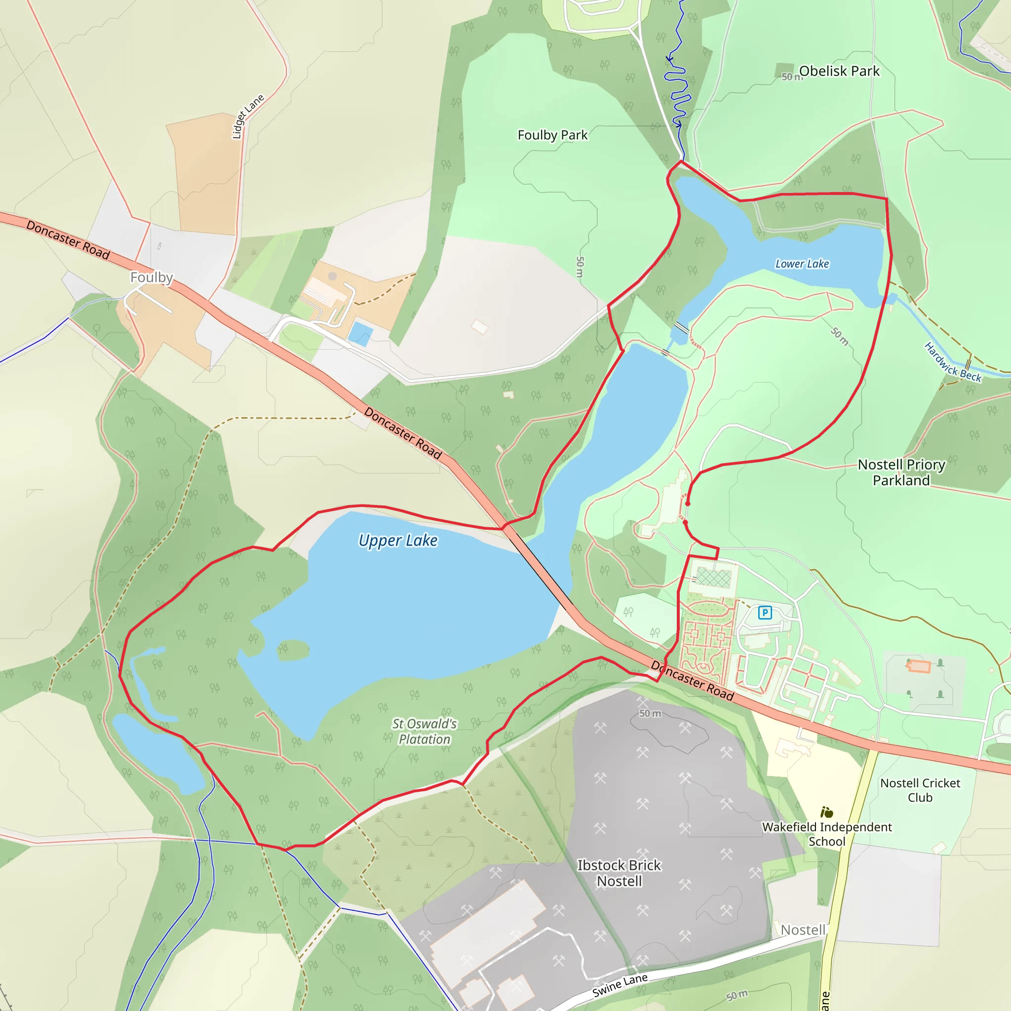 Nostell Priory Loop mobile static map