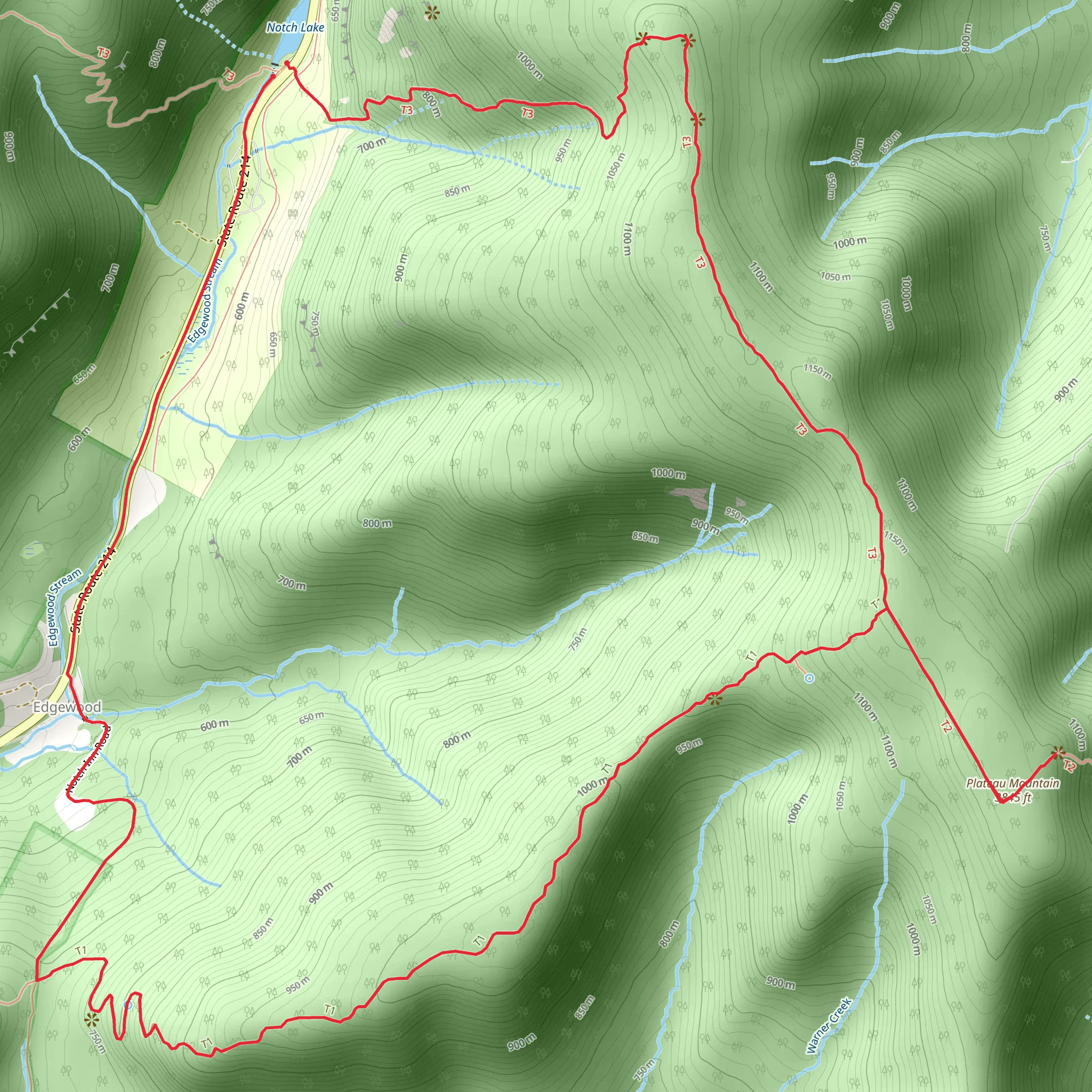 Plateau Mountain Loop via Devils Path mobile static map