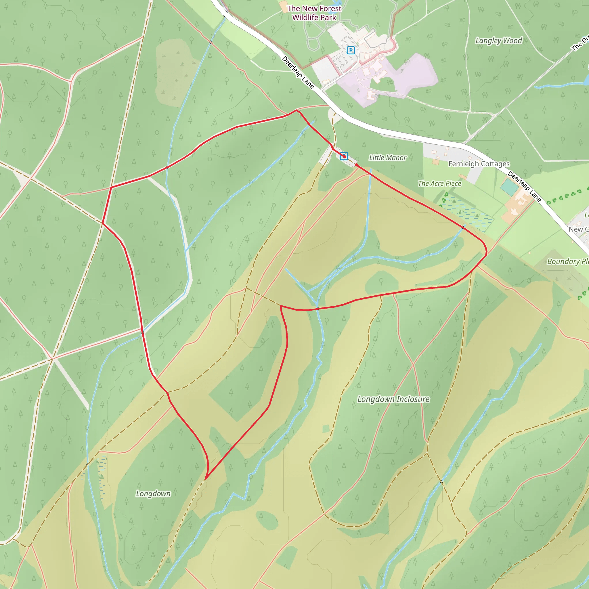 Little Manon and Longdown Enclosure Loop mobile static map