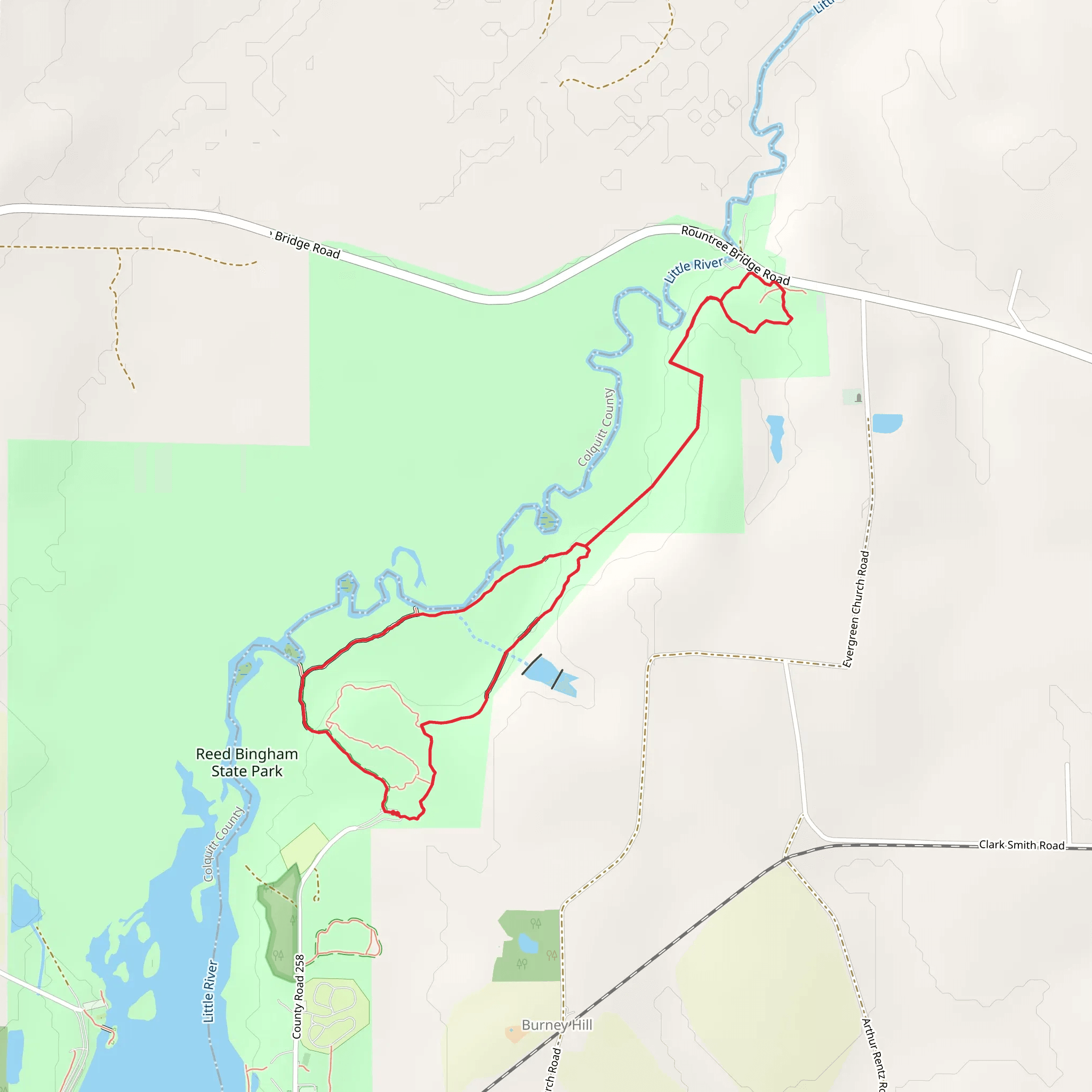 Little River, Red Roberts Loop Trail mobile static map
