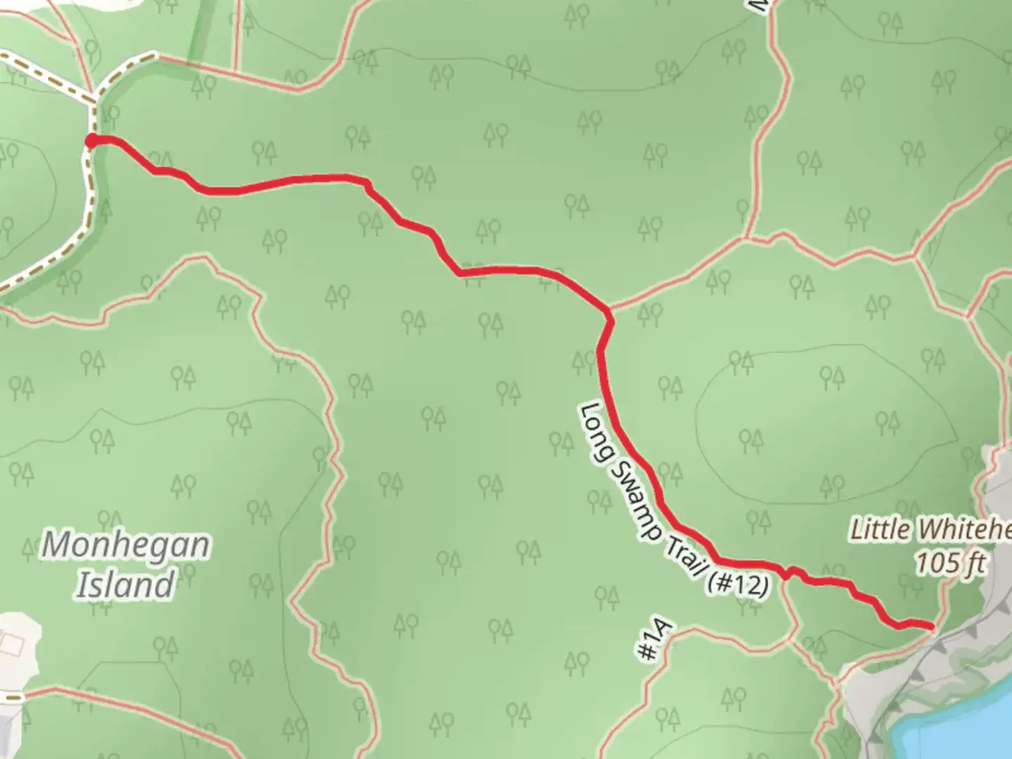 An image depicting the trail Long Swamp Trail and its surrounding area.