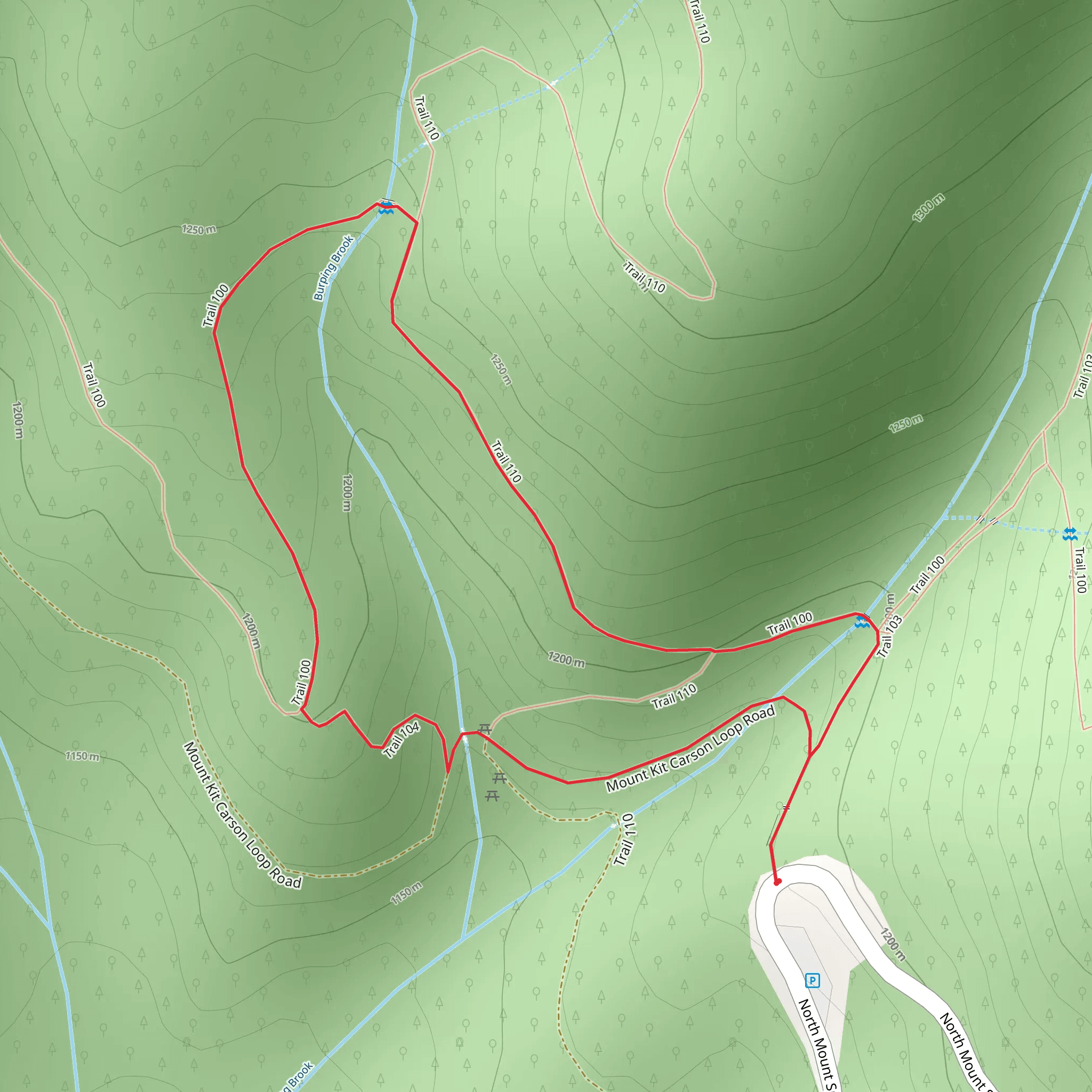 Trail 100 and 110 Loop mobile static map
