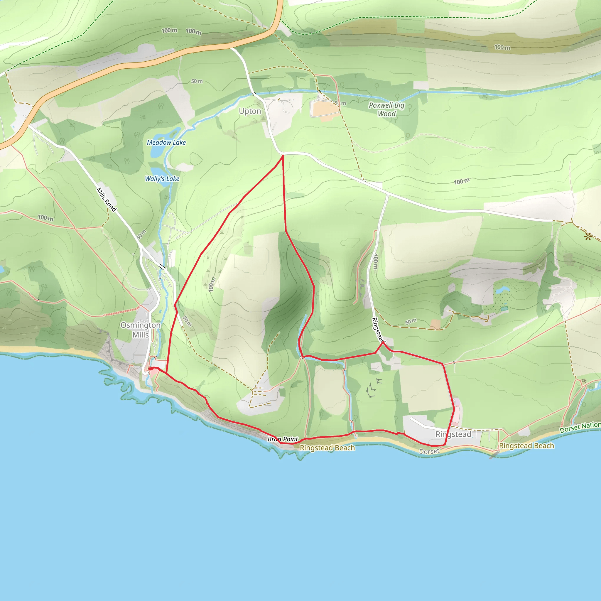 Smugglers Inn - Spring Bottom Hill Walk mobile static map