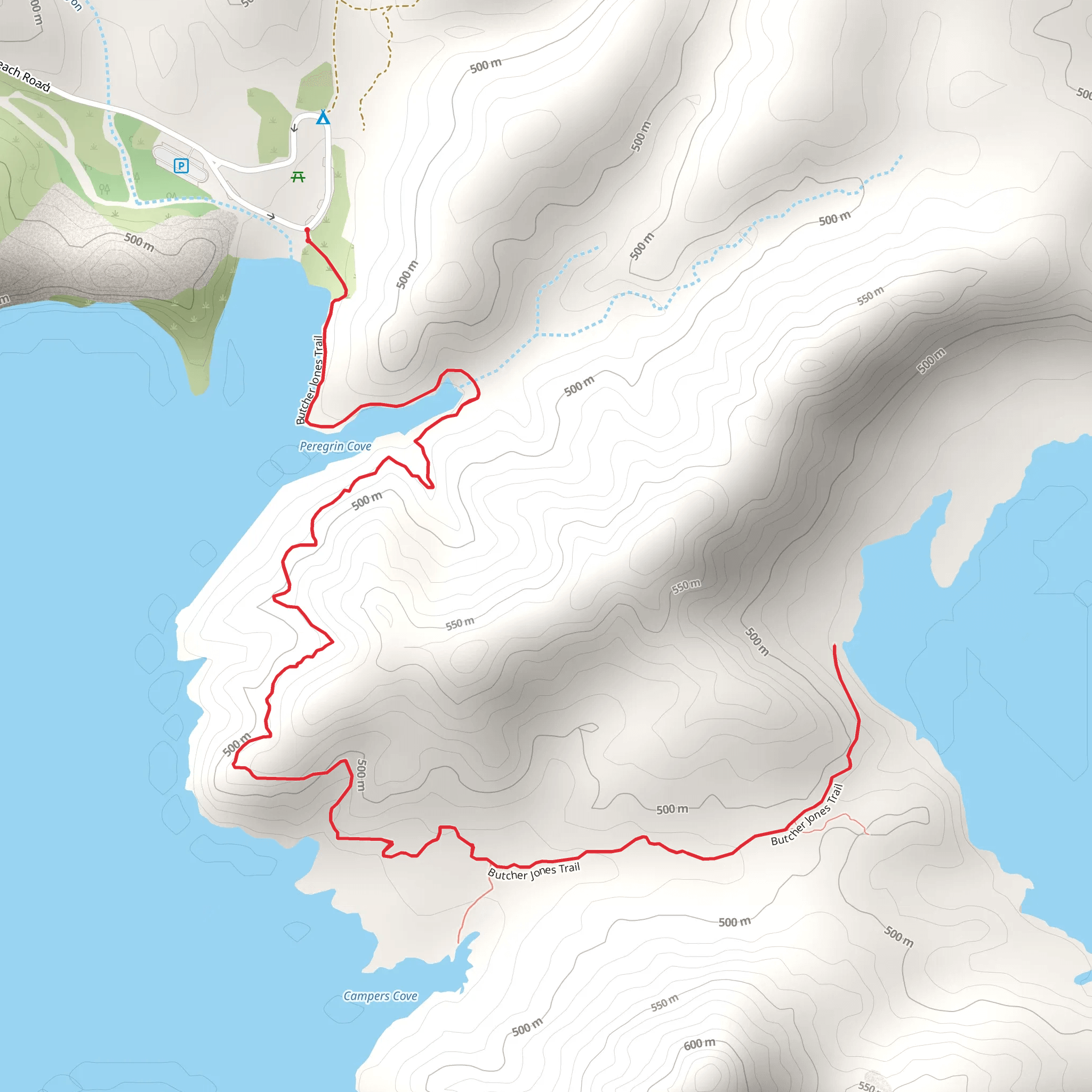 Butcher Jones Trail mobile static map