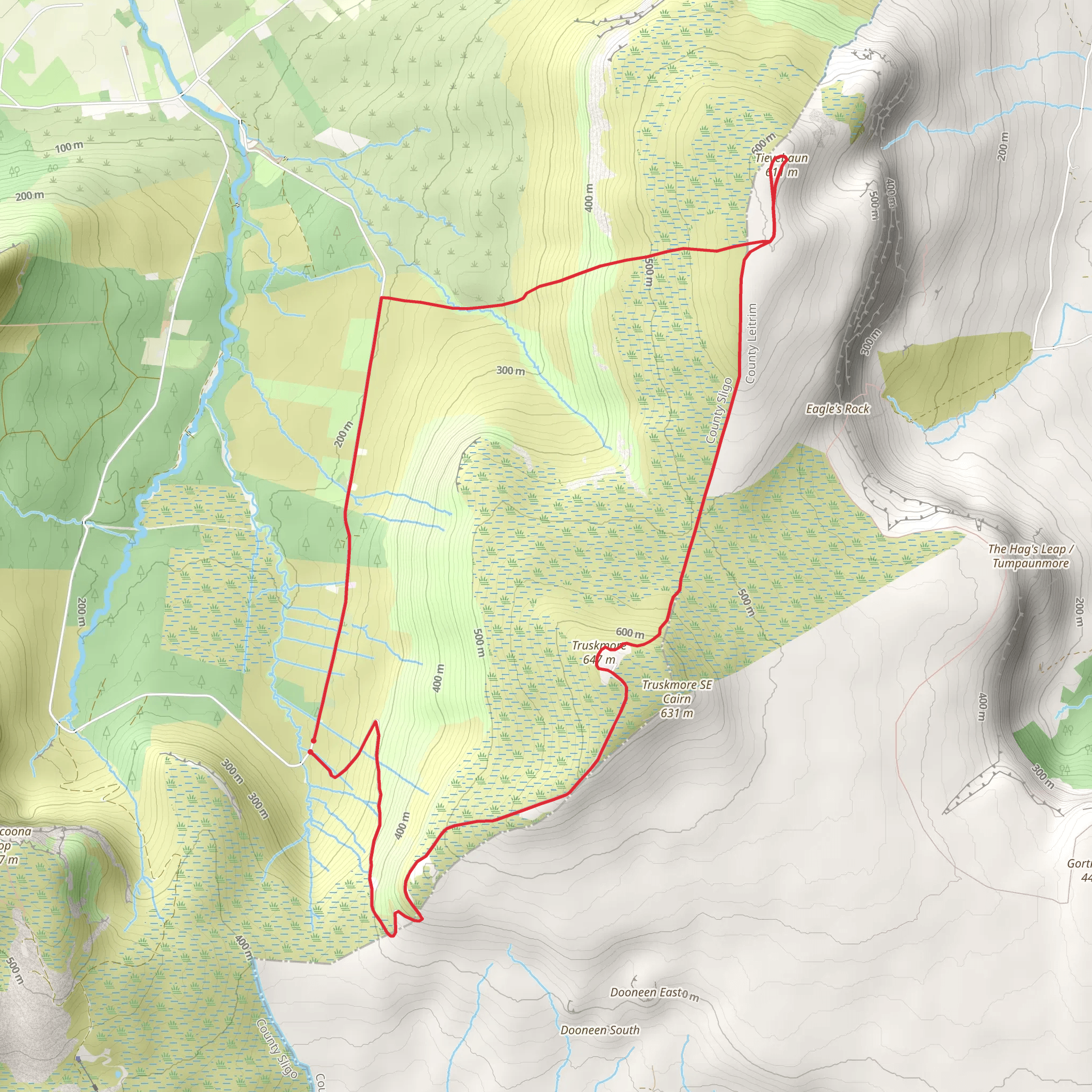 Truskmore and Tievebaun Loop from Connacht mobile static map