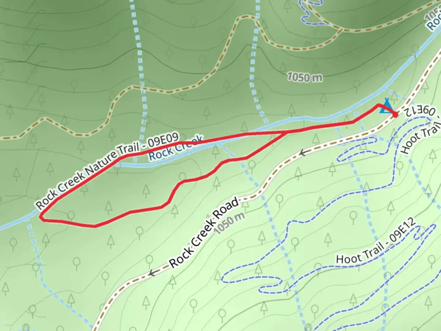 An image depicting the trail Rock Creek Nature Loop Trail and its surrounding area.