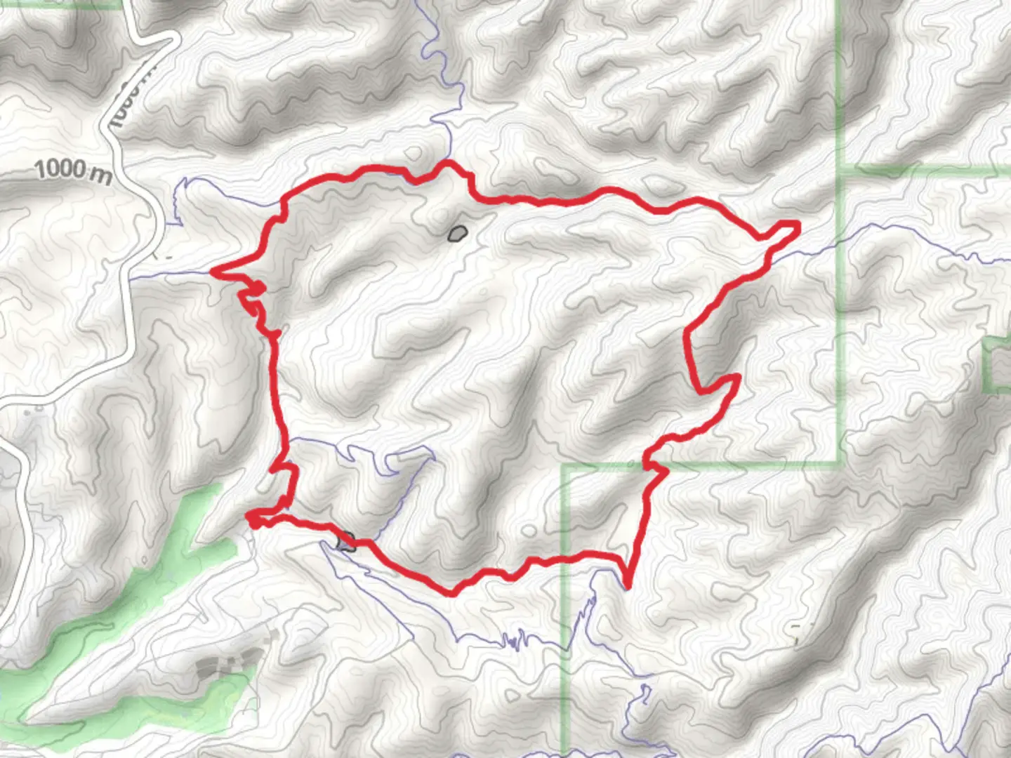 An image depicting the trail Bob’s, Corrals, Highlands trail loop and its surrounding area.