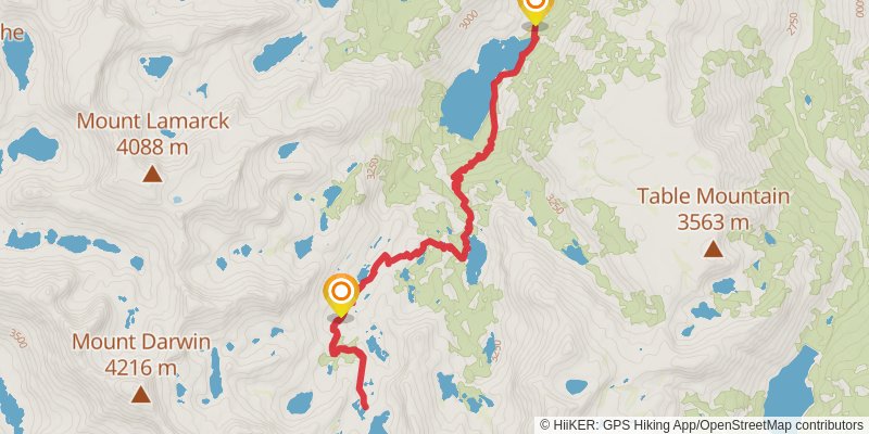 Moonlight Lake via Sabrina Basin Trail stage 2 Map