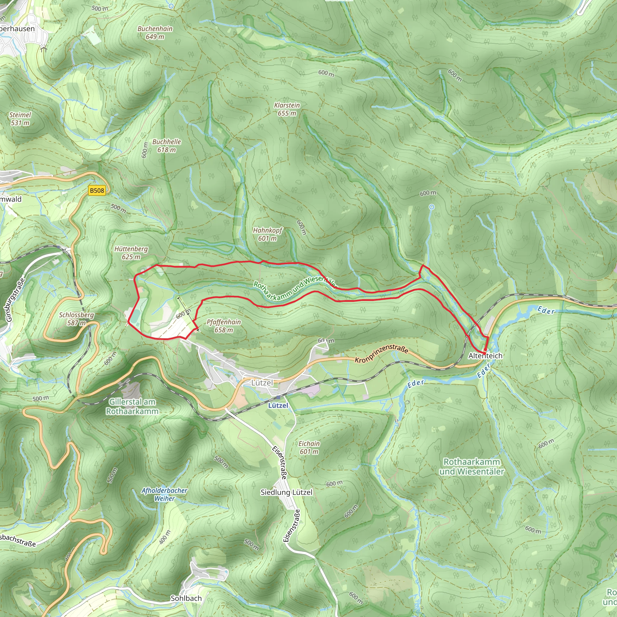 Altenteich Loop via Giller Rundwanderweg mobile static map