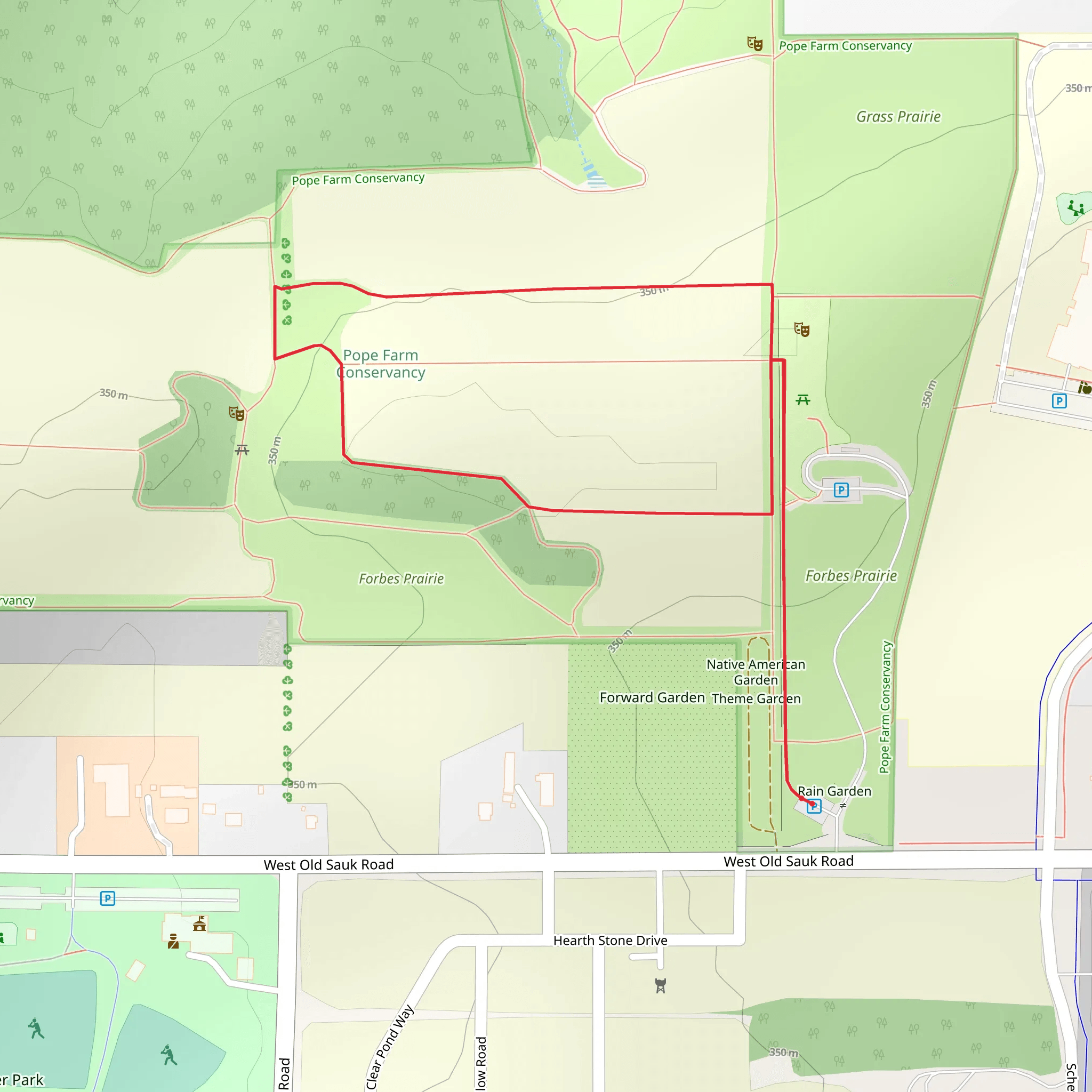 Moraine Walk and Theme Garden Loop mobile static map