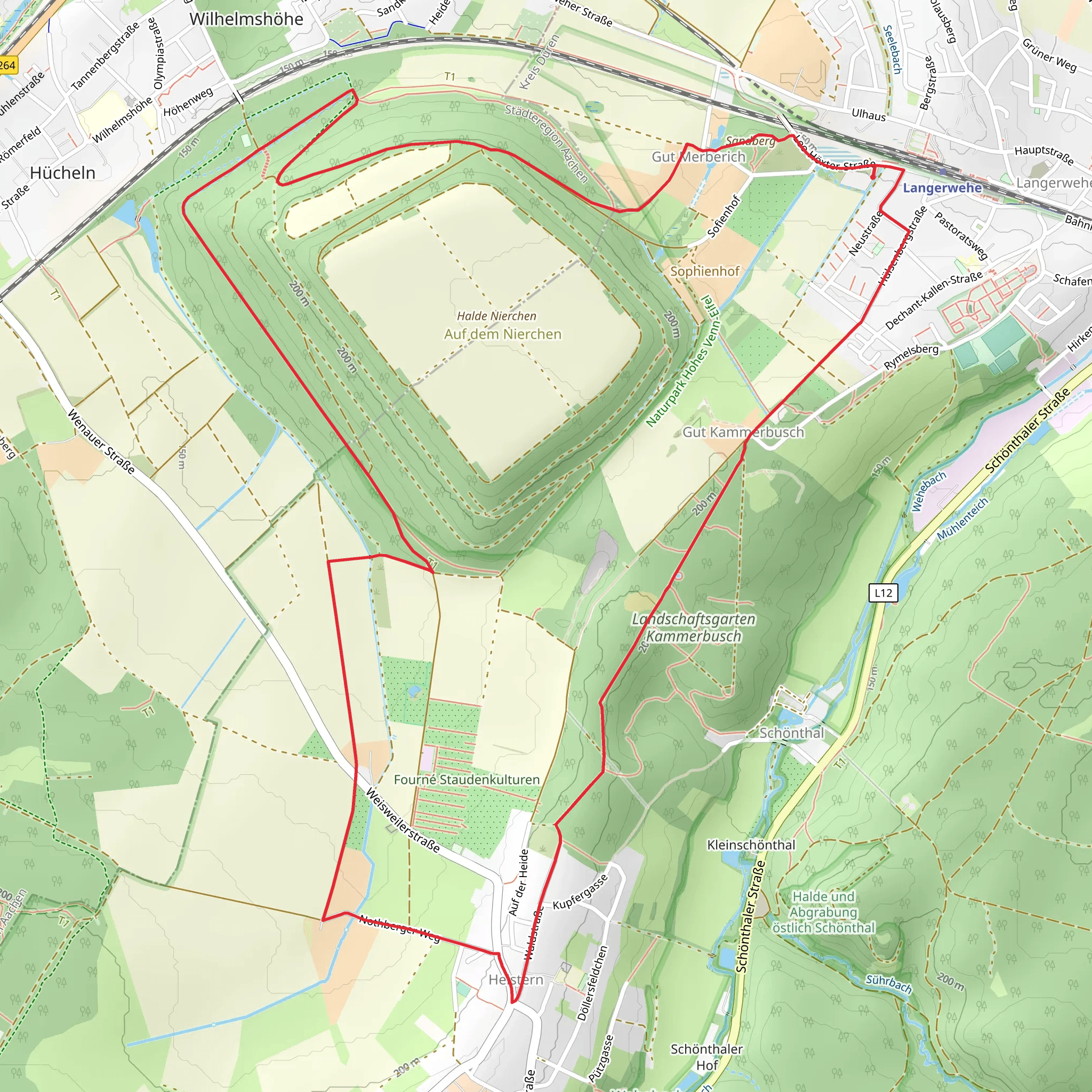 Holzheim Castle and Hülsenberg Loop - Langerwehe mobile static map