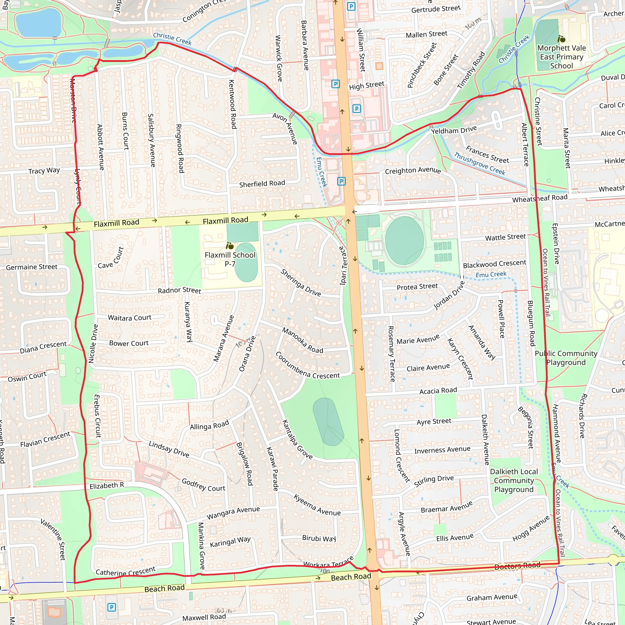 Morphett Vale on the Christie Creek Loop Track mobile static map
