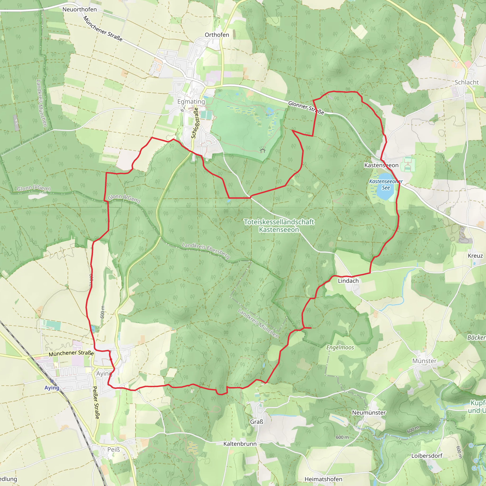 Aying and Kasteneeoner See Loop mobile static map