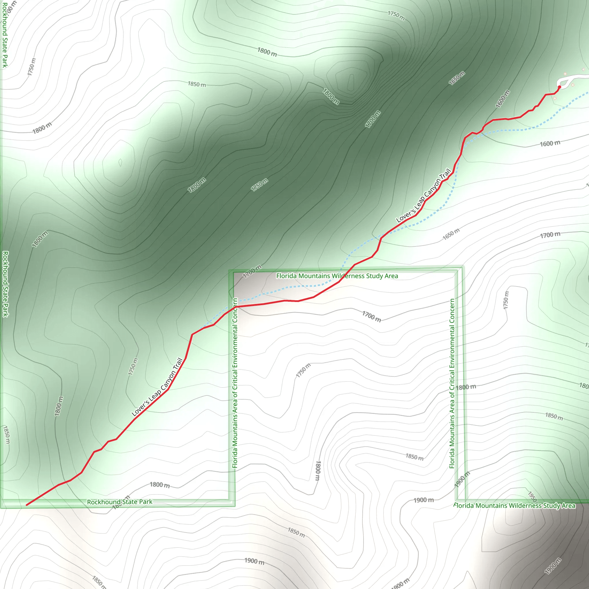 Lover's Leap Canyon Trail mobile static map