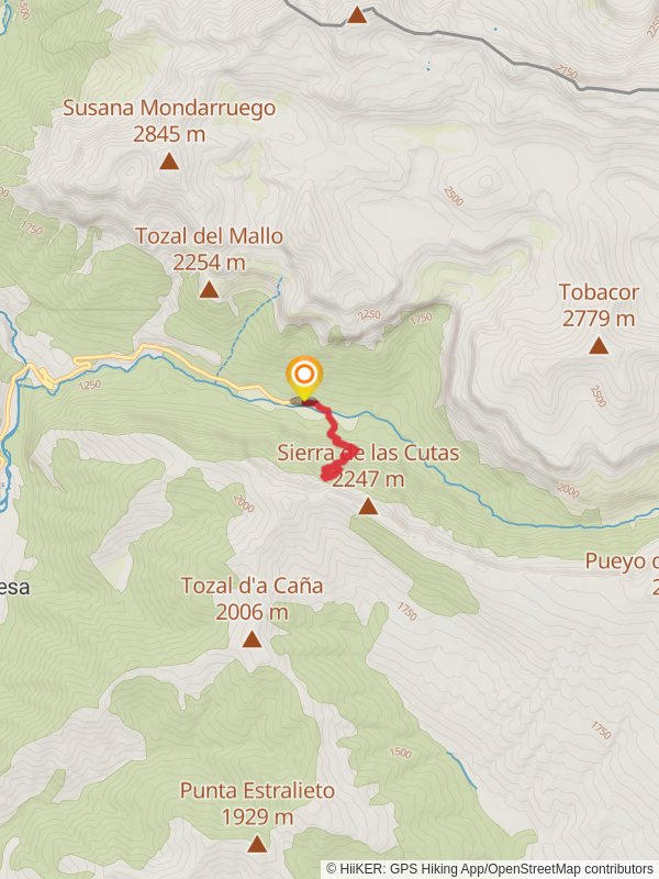 Mirador de Calcilarruego from Torla - Ordesa mobile static map